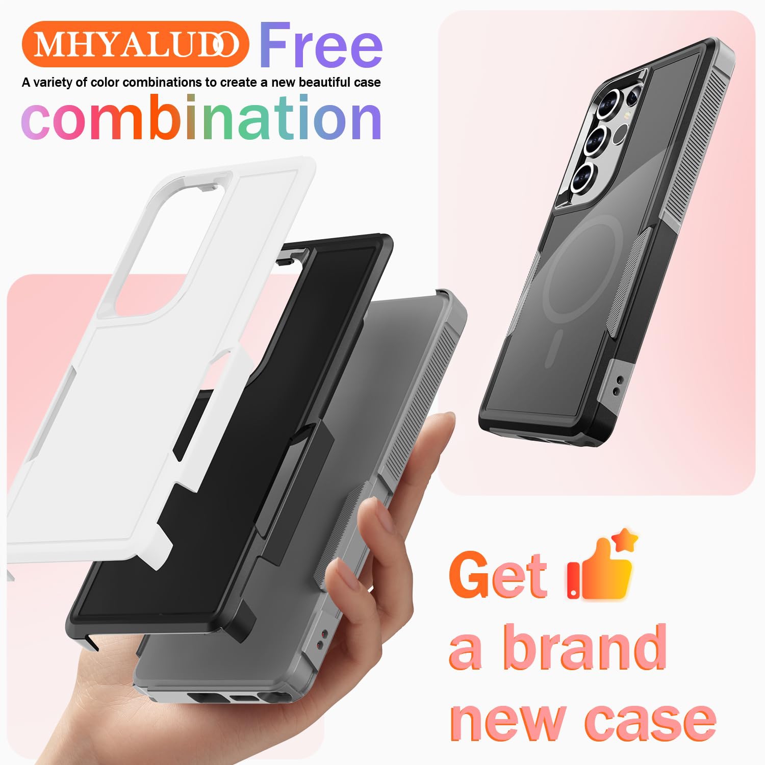 Pour Samsung Galaxy S25 Ultra, avec 1 protecteurs d'écran en verre trempé, robuste boîtier intégral antichoc et résistant aux chutes à 360°, TPUR