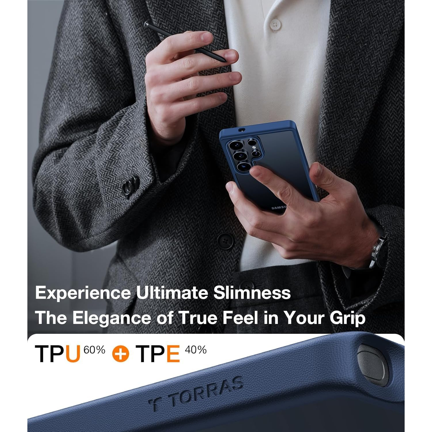 Shockproof for Samsung Galaxy S25 Ultra Case, 12FT Military-Grade Protection, Matte Translucent Slim Case for Samsung S25 Ultra Case, Blue, Thin,