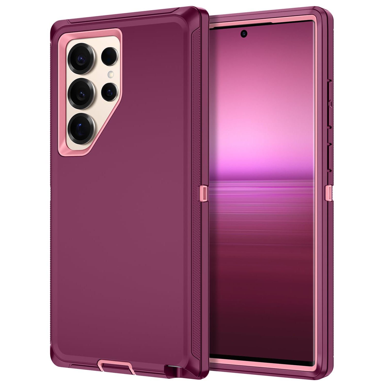 Pour Samsung Galaxy S25 Ultra Étui antichoc Protection complète 3 couches résistant à la poussière/aux chutes sans protecteur d'écran Étui robuste