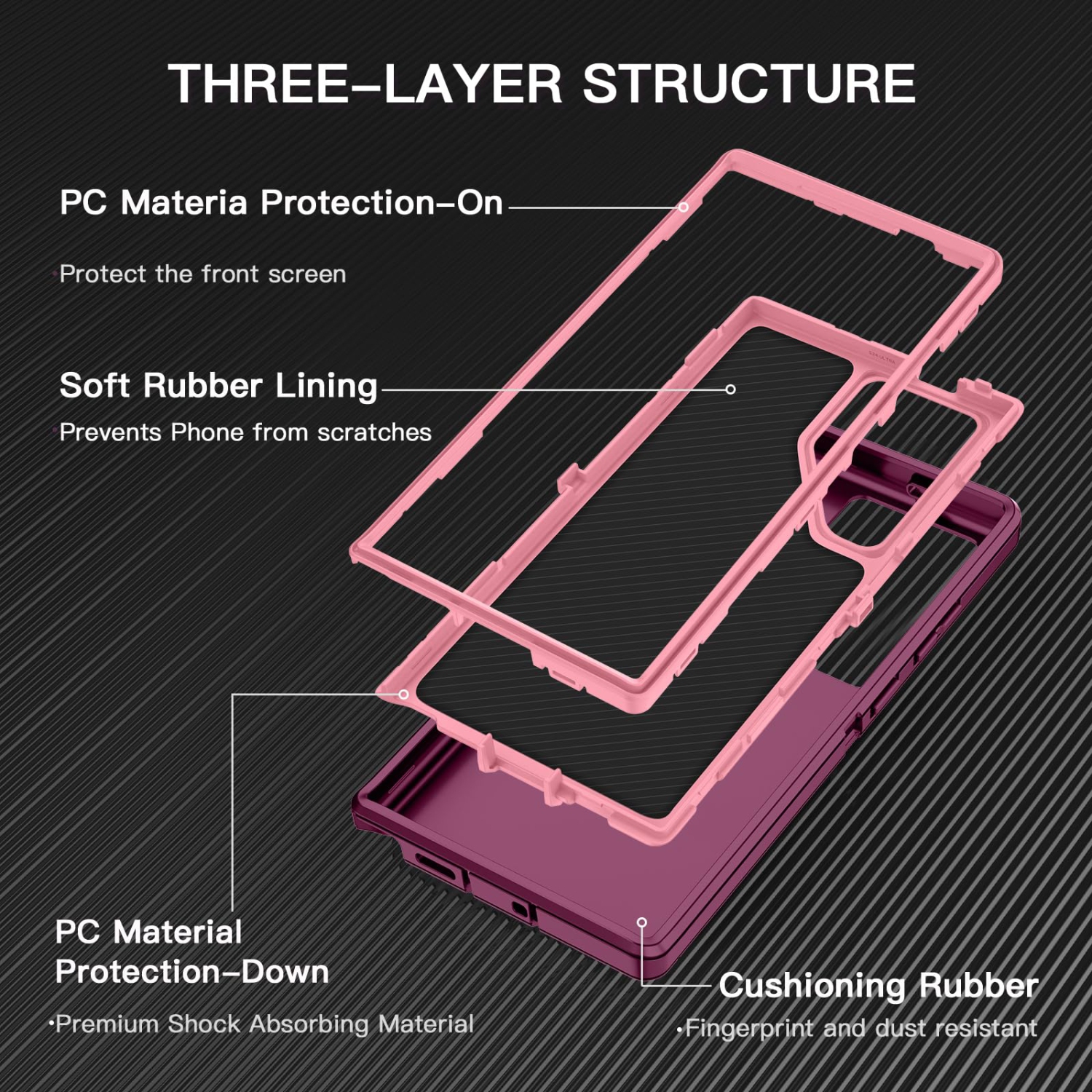 Pour Samsung Galaxy S25 Ultra Étui antichoc Protection complète 3 couches résistant à la poussière/aux chutes sans protecteur d'écran Étui robuste