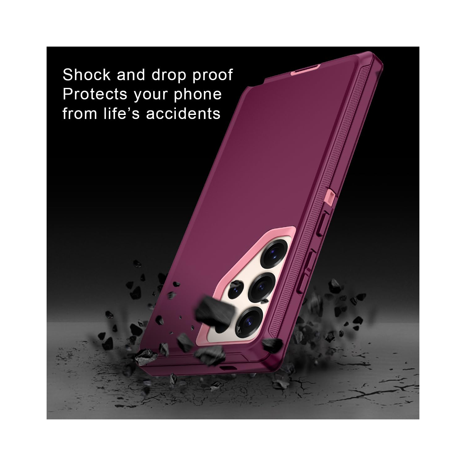 Pour Samsung Galaxy S25 Ultra Étui antichoc Protection complète 3 couches résistant à la poussière/aux chutes sans protecteur d'écran Étui robuste