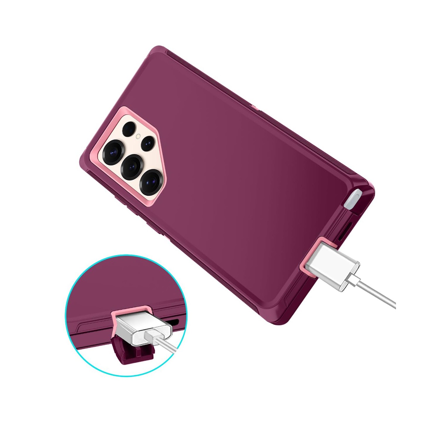 Pour Samsung Galaxy S25 Ultra Étui antichoc Protection complète 3 couches résistant à la poussière/aux chutes sans protecteur d'écran Étui robuste