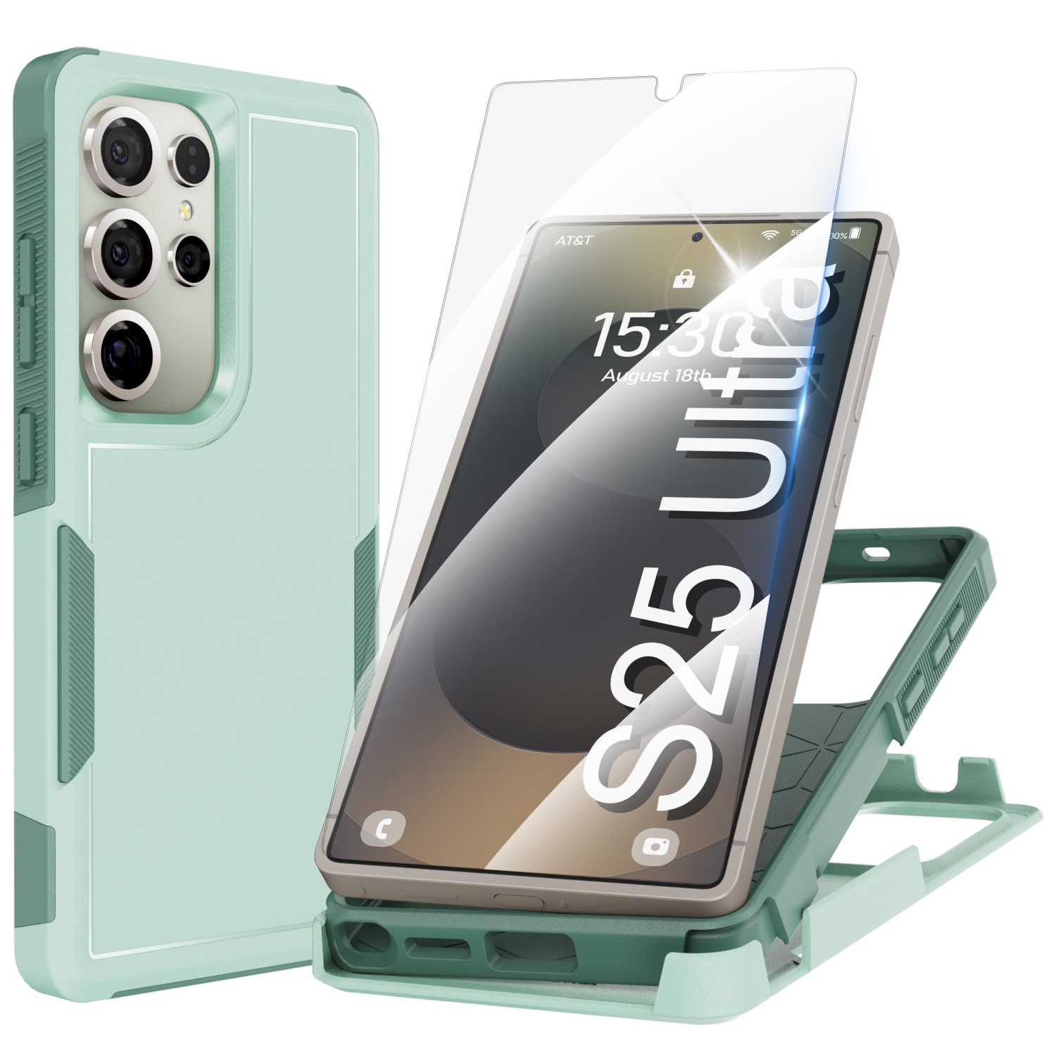 Pour Samsung Galaxy S25 Ultra, avec 1 protecteurs d'écran en verre trempé, robuste boîtier intégral antichoc et résistant aux chutes à 360°, TPUR