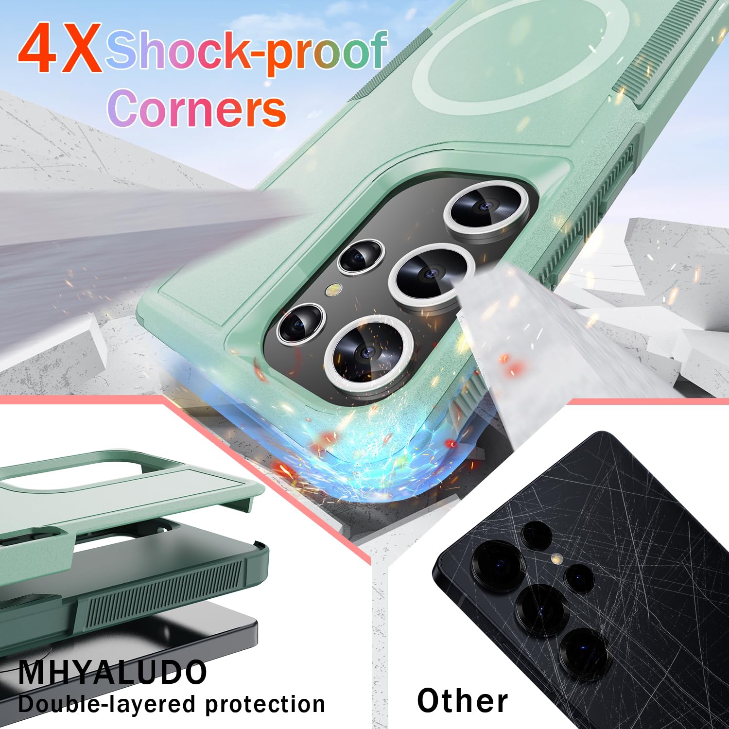 Pour Samsung Galaxy S25 Ultra, avec 1 protecteurs d'écran en verre trempé, robuste boîtier intégral antichoc et résistant aux chutes à 360°, TPUR