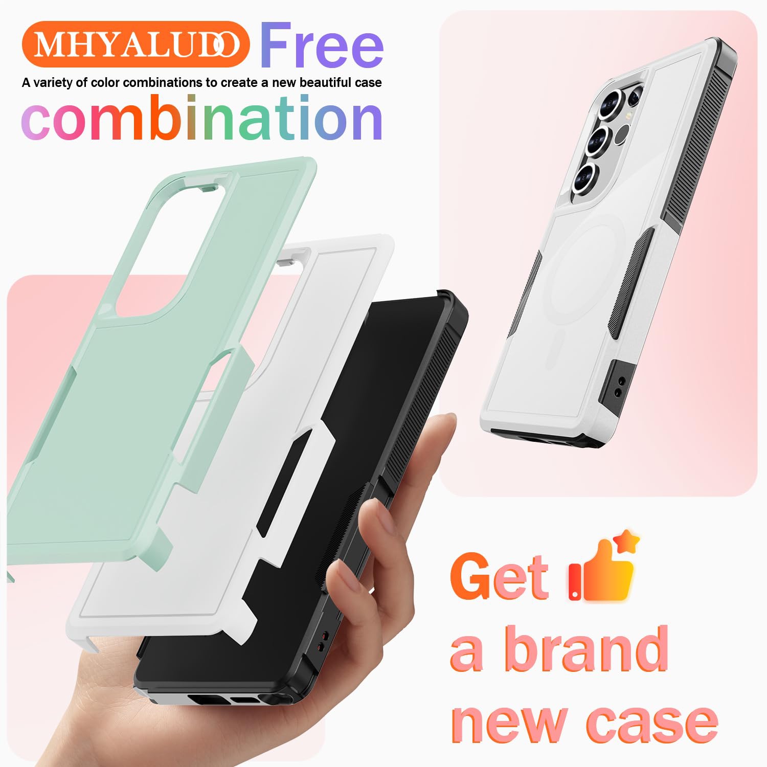 Pour Samsung Galaxy S25 Ultra, avec 1 protecteurs d'écran en verre trempé, robuste boîtier intégral antichoc et résistant aux chutes à 360°, TPUR