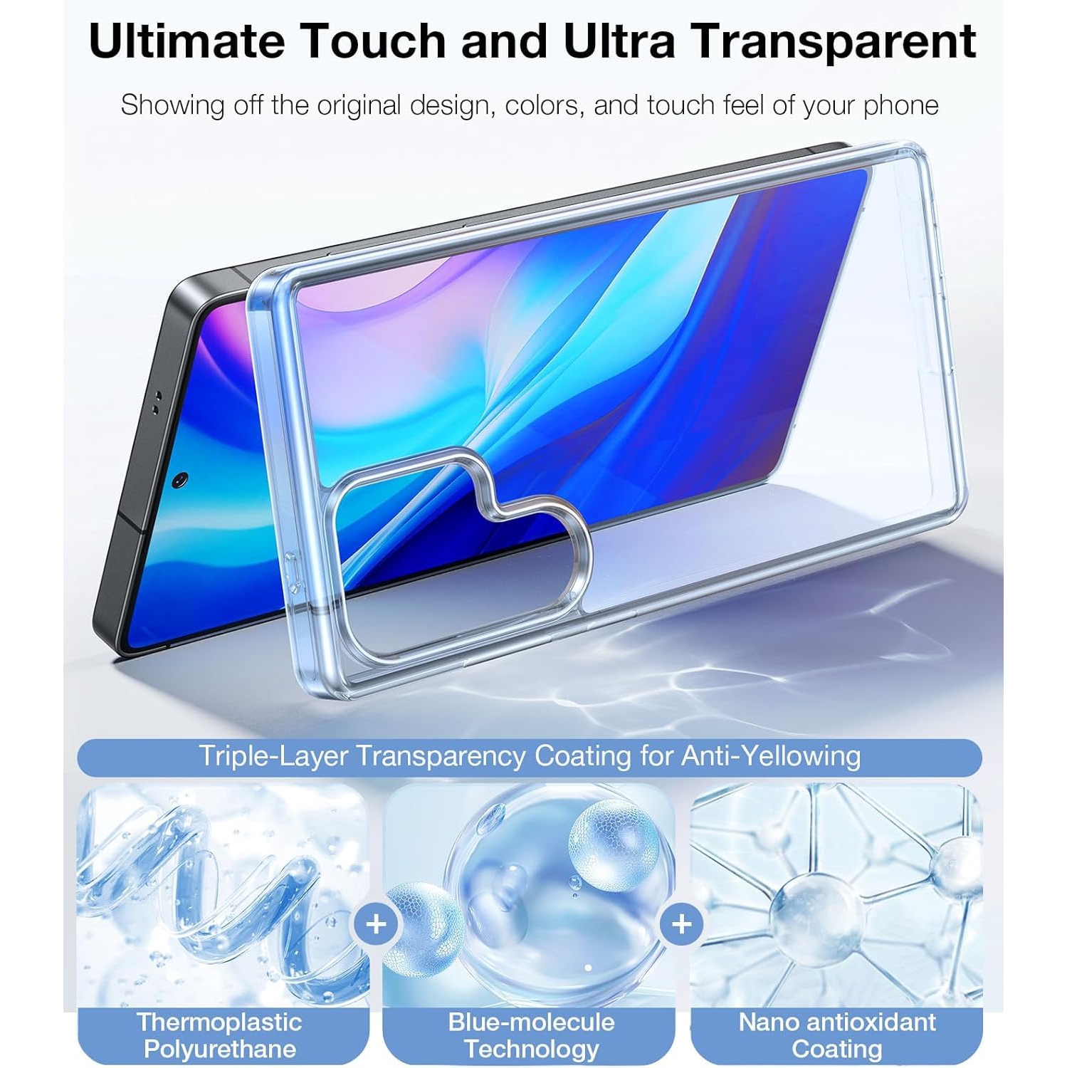 Shockproof Samsung Galaxy S25 Ultra Case, Non-Yellowing 12FT Military-Grade Protection Transparent Slim Case for Samsung S25 Ultra Case, Diamond