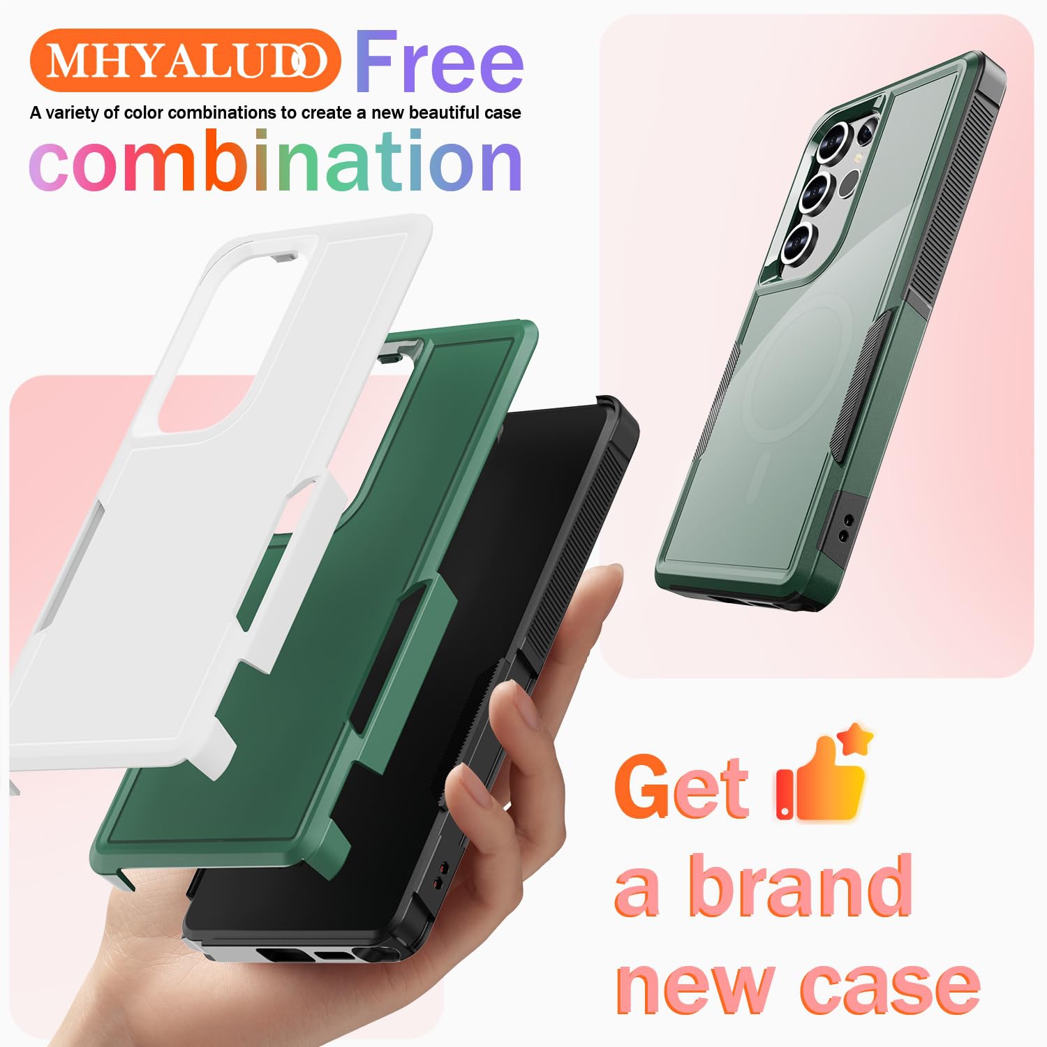 Pour Samsung Galaxy S25 Ultra, avec 1 protecteurs d'écran en verre trempé, robuste boîtier intégral antichoc et résistant aux chutes à 360°, TPUR