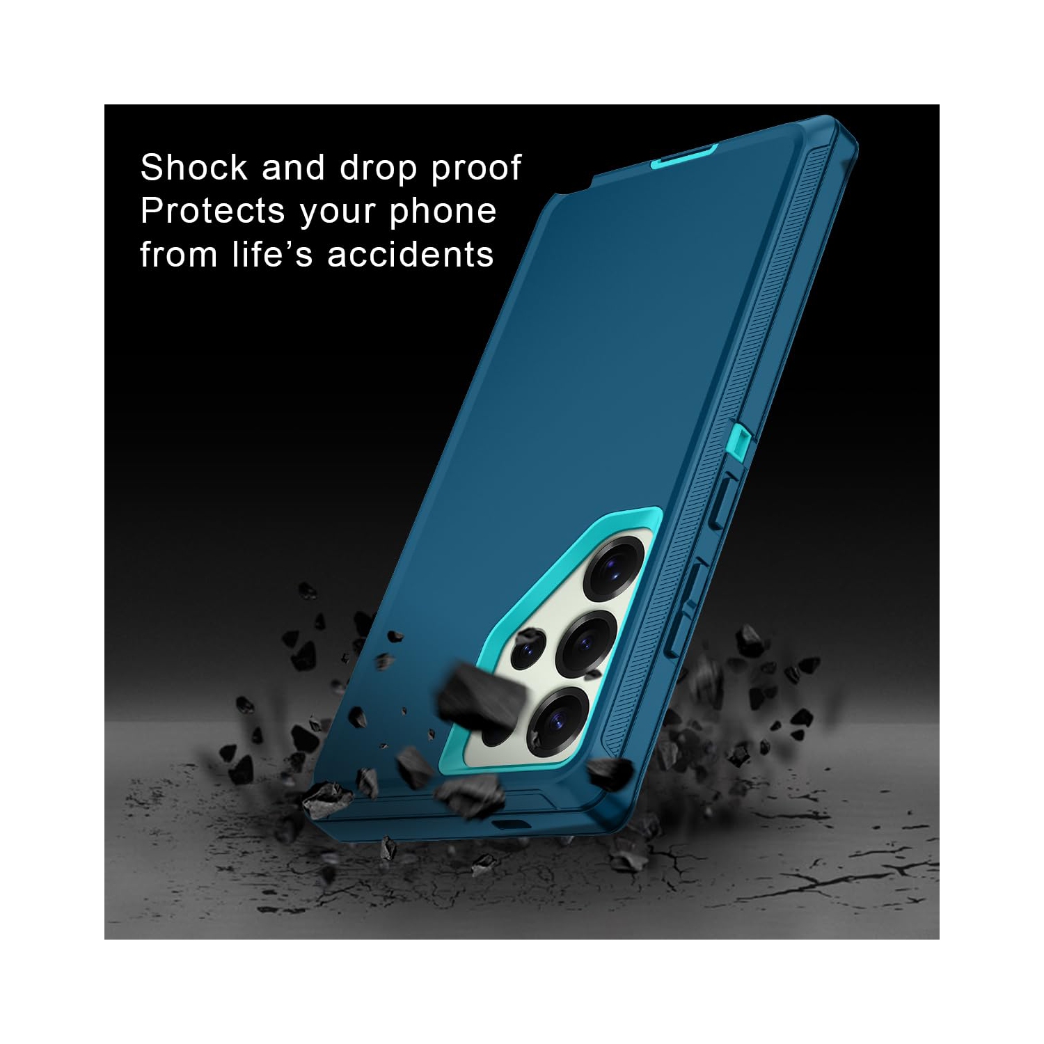 Pour Samsung Galaxy S25 Ultra Étui antichoc Protection complète 3 couches résistant à la poussière/aux chutes sans protecteur d'écran Étui robuste