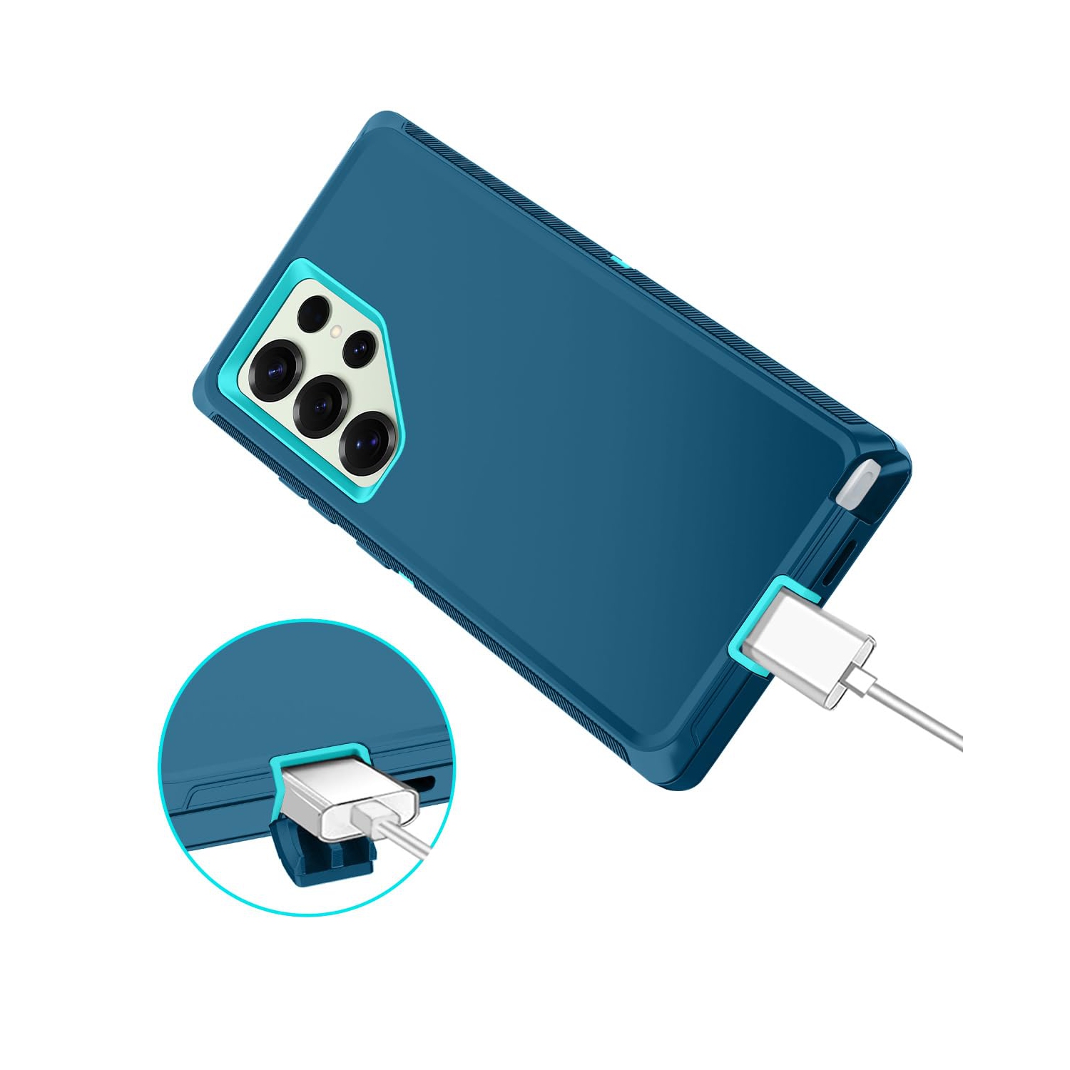 Pour Samsung Galaxy S25 Ultra Étui antichoc Protection complète 3 couches résistant à la poussière/aux chutes sans protecteur d'écran Étui robuste