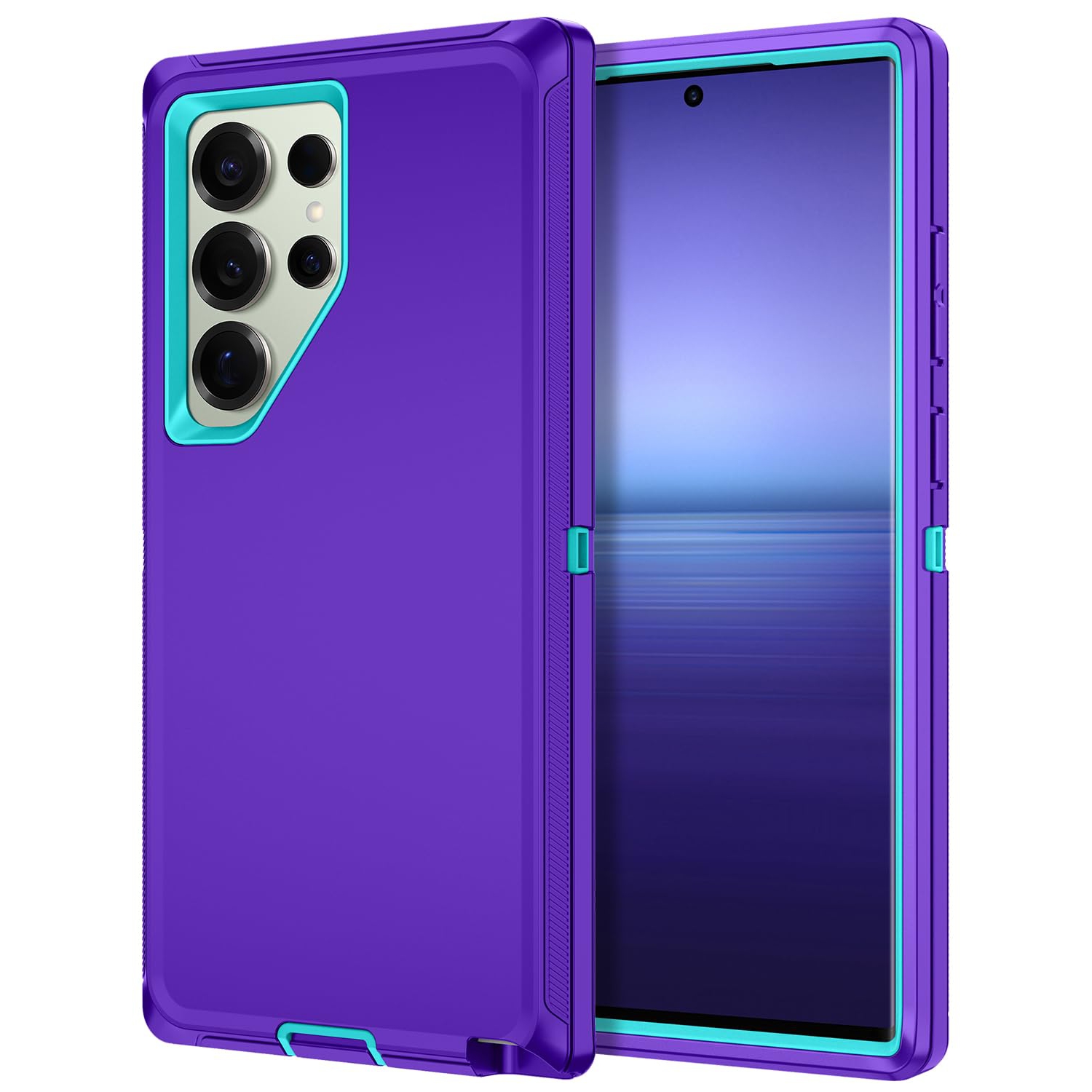 Pour Samsung Galaxy S25 Ultra Étui antichoc, résistant à la poussière et aux chutes, 3 couches, protection complète sans protecteur d'écran, étui