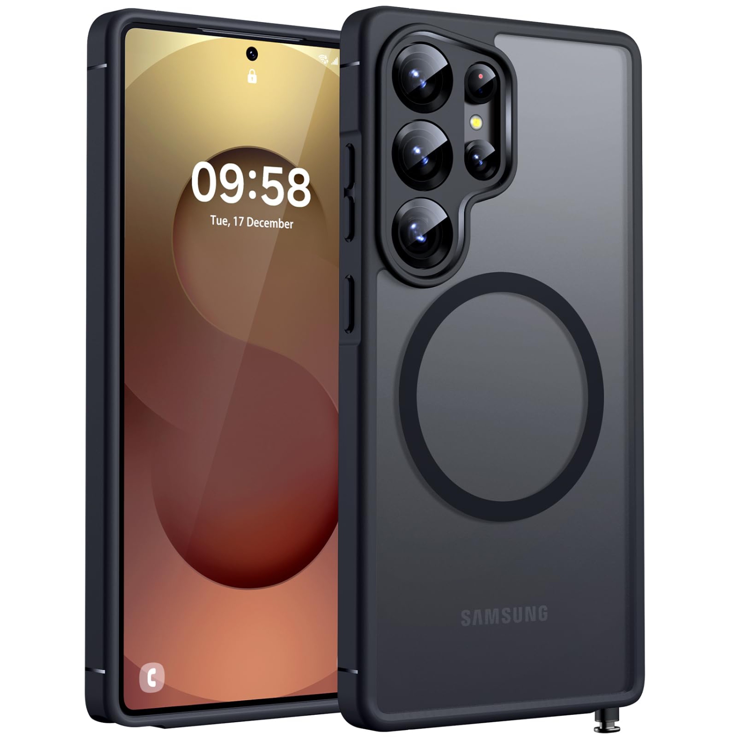 for Samsung Galaxy S25 Ultra Case Magnetic,Upgraded Full Camera Protection Military Drop Protection Matte Back Cover for S25 Ultra, Black