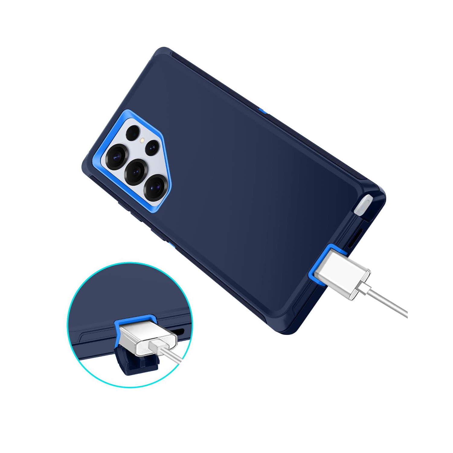 Pour Samsung Galaxy S25 Ultra Étui antichoc résistant à la poussière/aux chutes Protection complète 3 couches sans protecteur d'écran Étui robuste