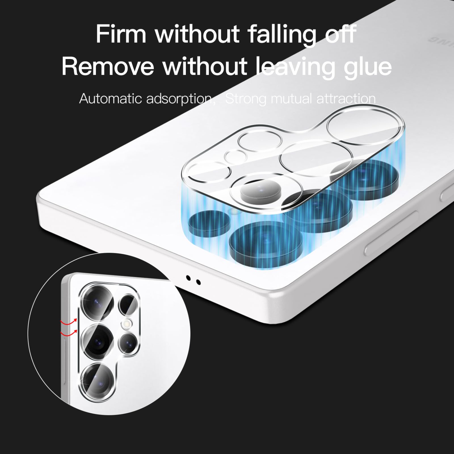 2 Pack Samsung Galaxy S25 Ultra Screen Protector + 2 Pack Galaxy S25 Ultra Camera Lens Tempered Glass Protector.Hardness.Support Fingerprint Unlock