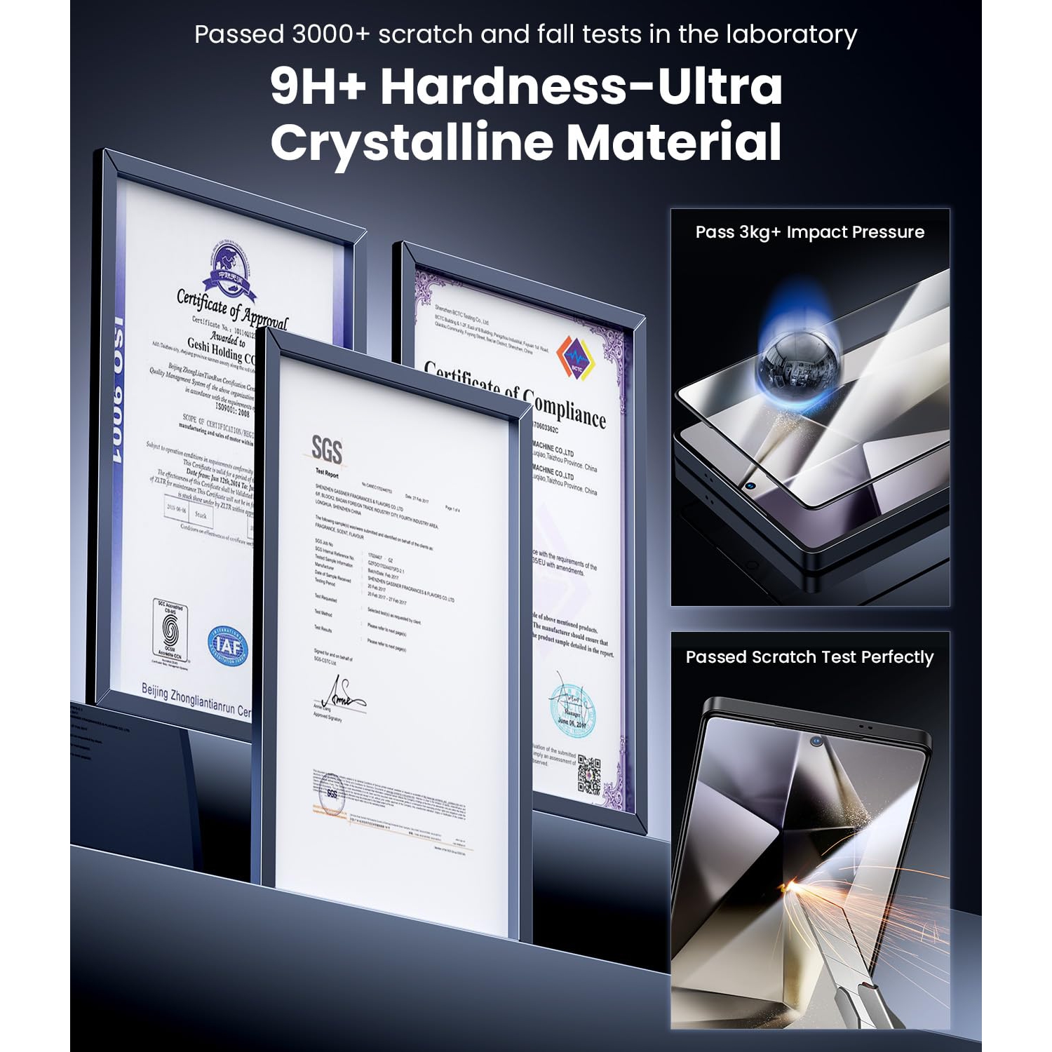 Pour Samsung Galaxy S25 Ultra Protecteur d'écran-Auto Anti-Dust-Elimination Anti-Glare Full Coverage en verre trempé incassable de qualité militaire,