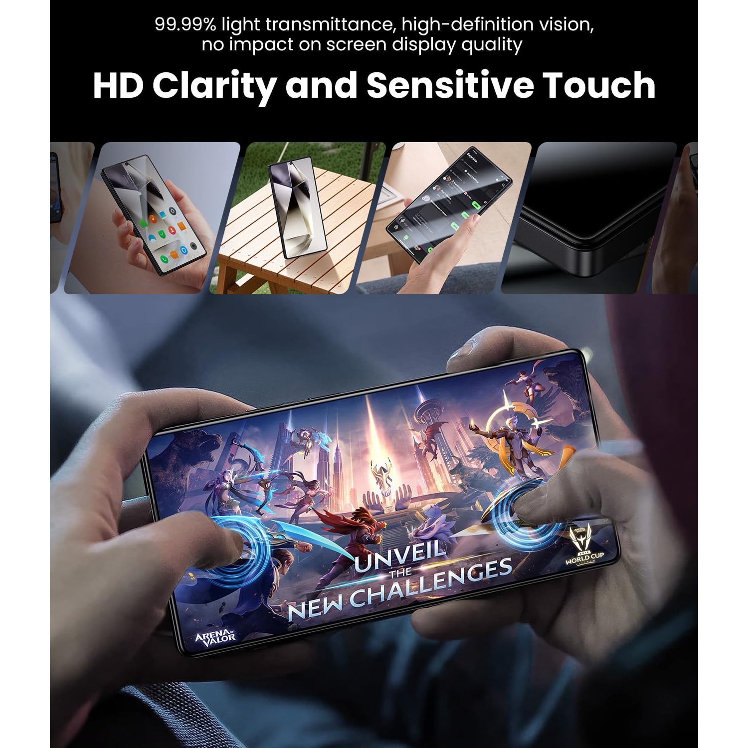 Pour Samsung Galaxy S25 Ultra Protecteur d'écran-Auto Anti-Dust-Elimination Anti-Glare Full Coverage en verre trempé incassable de qualité militaire,