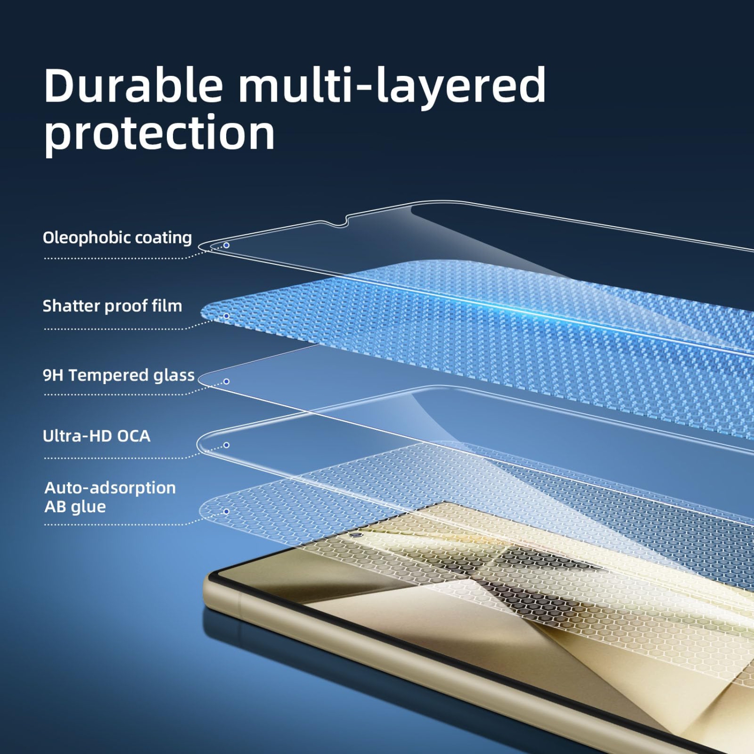 Paquet de 3 protecteurs d'écran en verre trempé pour Galaxy S25 Ultra de Samsung, sans bulles, ultra résistants