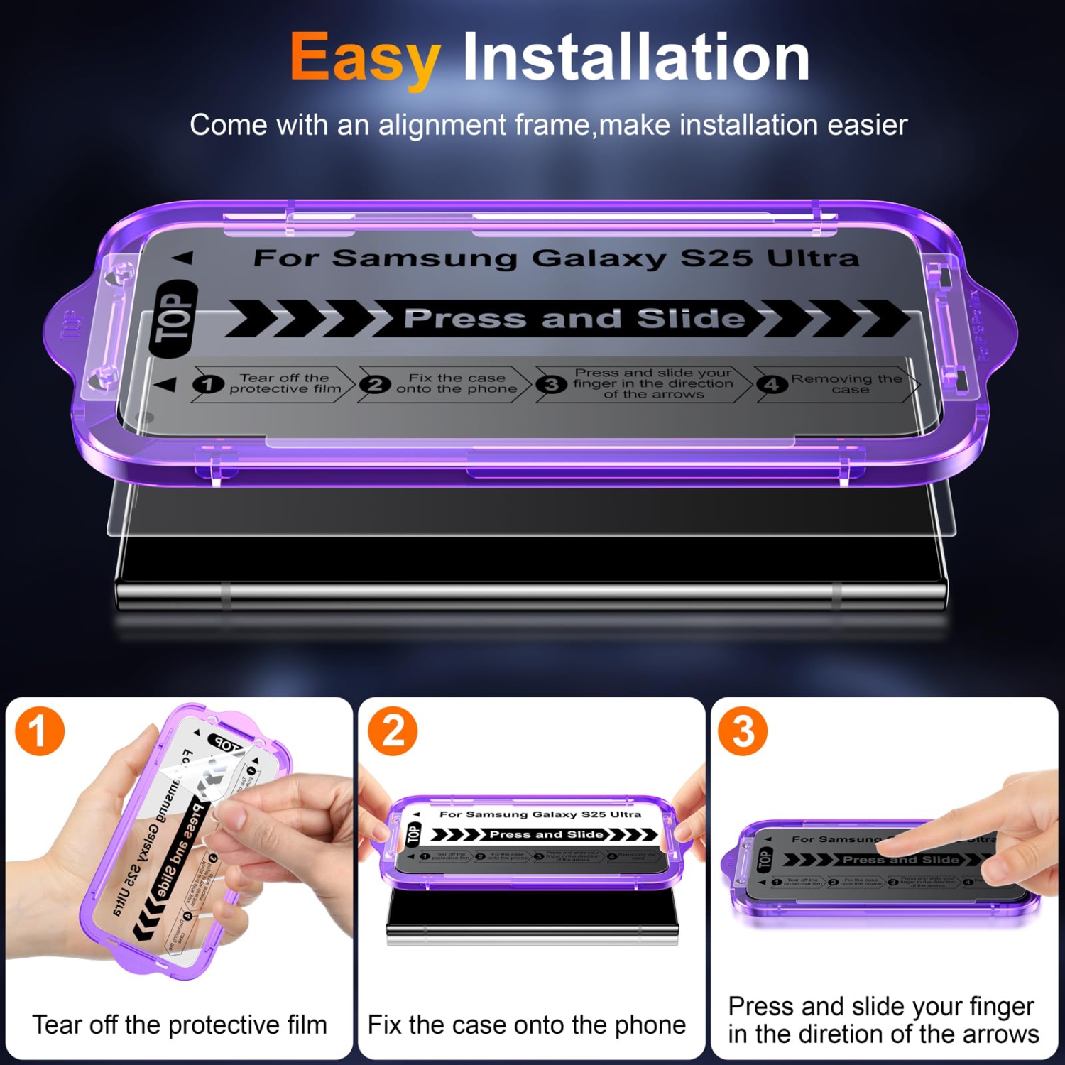 Paquet de 2 protecteurs d'écran en verre mat pour Samsung Galaxy S25 Ultra, film en verre trempé 9H avec protecteur d'écran de caméra 2 PCS,