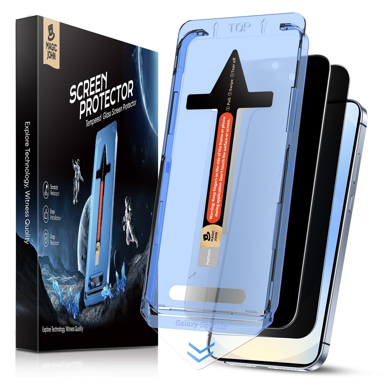 2 Pack for Samsung Galaxy S25 6.2inch Privacy Tempered Glass Screen Protector, Bubble Free, Easy Installation, Auto Dust-Elimination