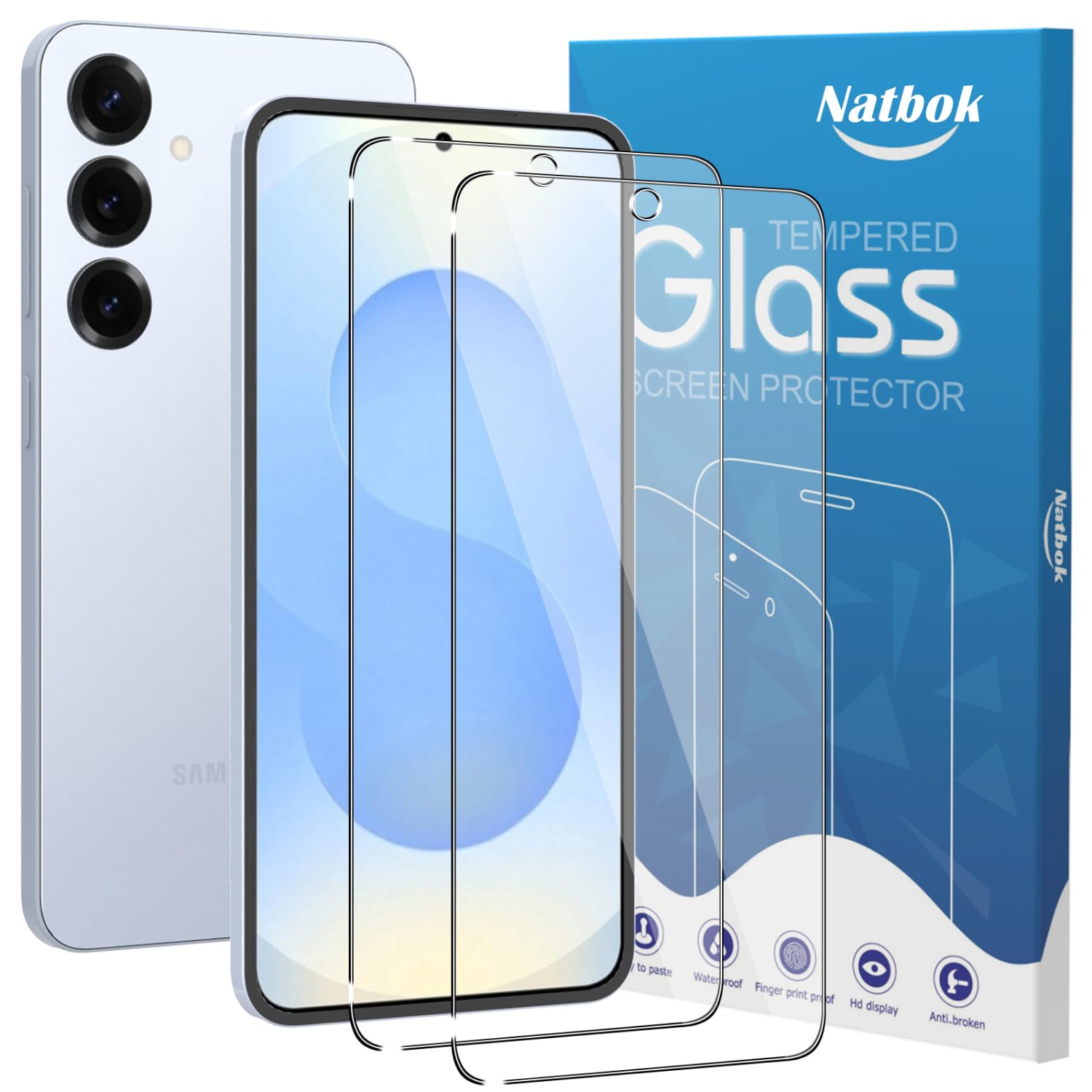 2 Pack Compatible with Samsung Galaxy S25 Screen Protector,Full Coverage 9H Tempered Glass Film,HD Clear Scratch Resistant,Bubble-Free for Samsung