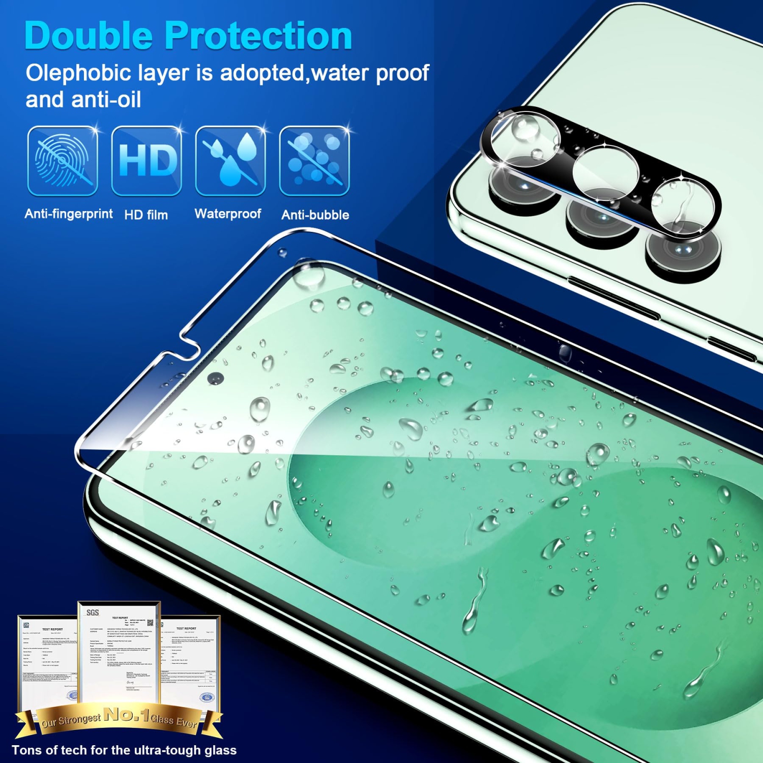 3+3 Pack for Samsung Galaxy S25 Screen Protector, 9H Tempered Glass, Ultrasonic Fingerprint Compatible, HD Clear Case Friendly for Samsung S25