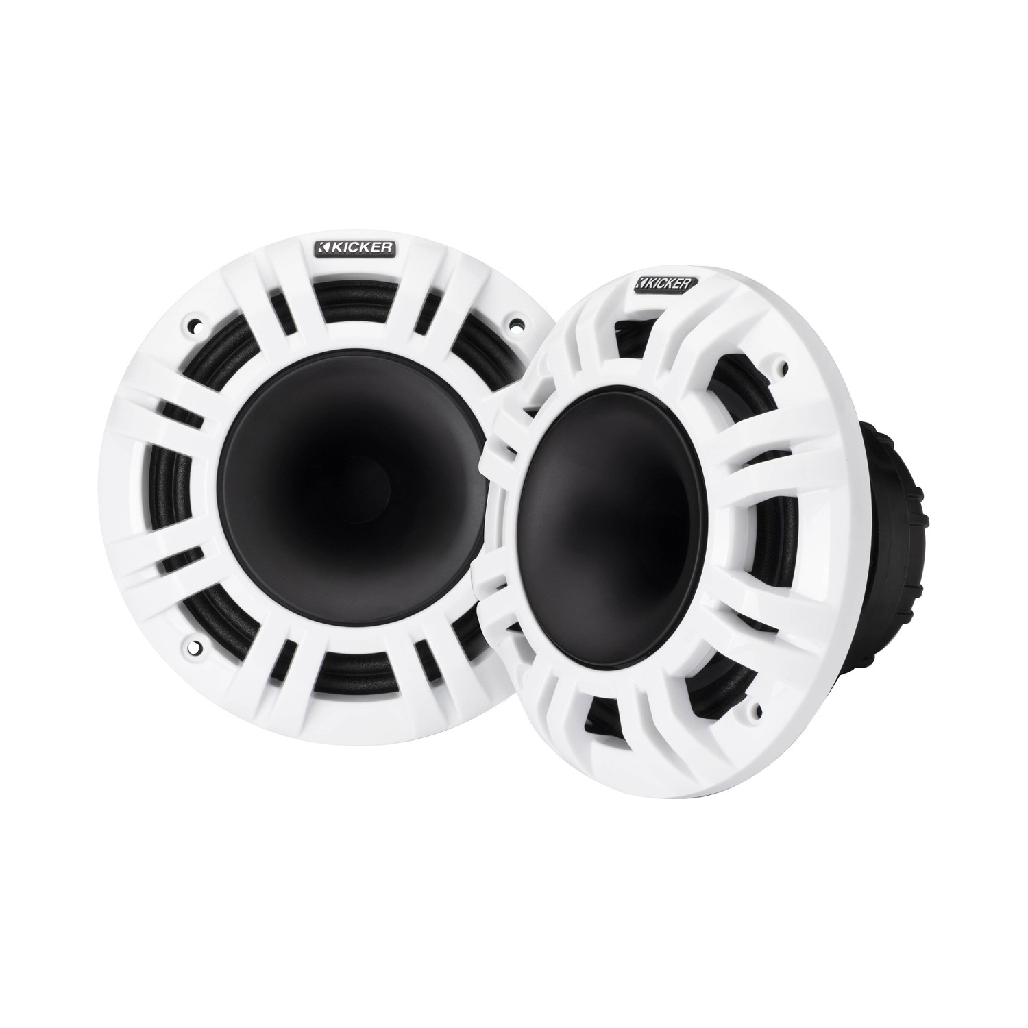 Kicker 48KMXL654 6-1/2" 150W RMS Marine Coaxial Speakers with Grilles