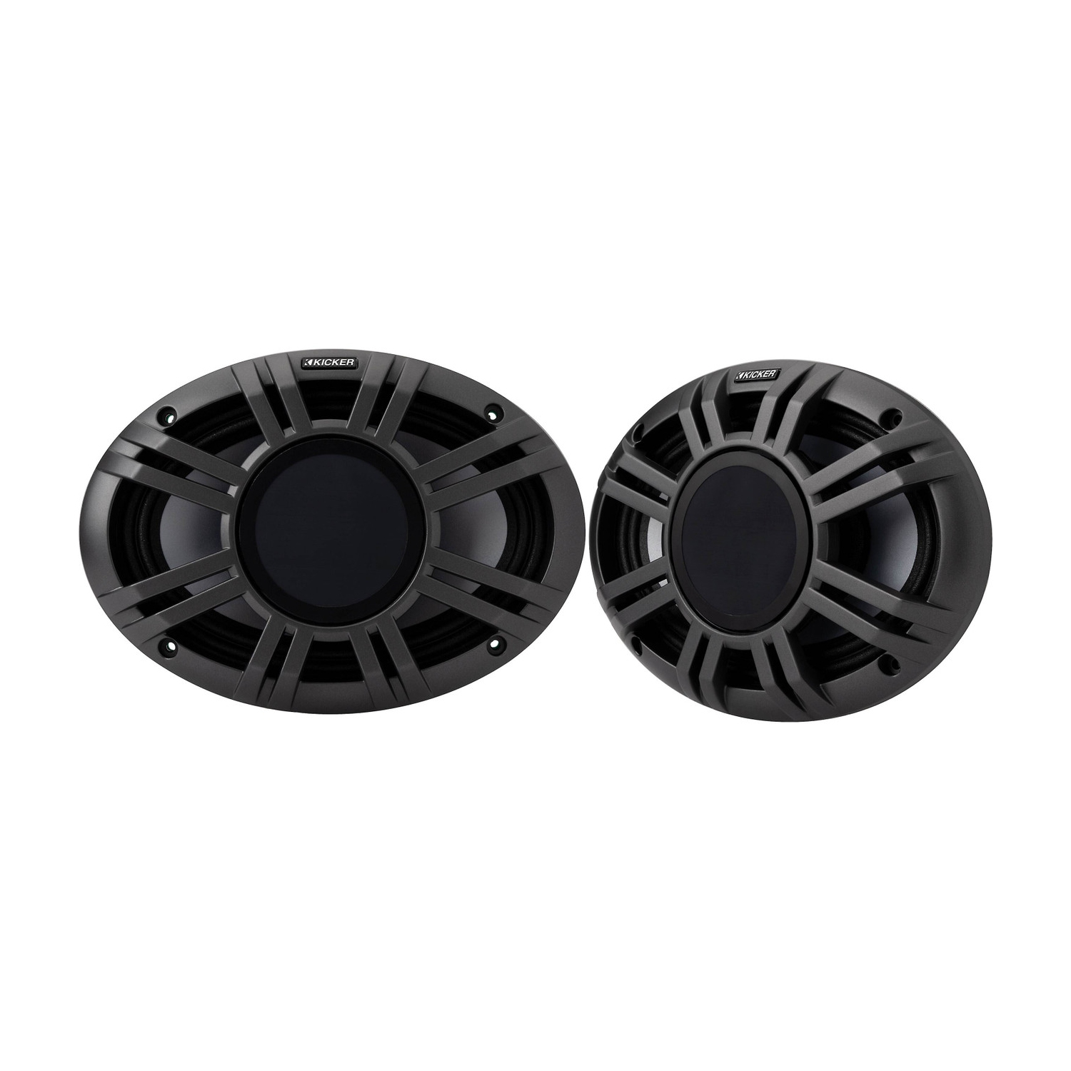 Kicker 48KMXL694 6X9" 150W RMS Marine Coaxial Speakers with Grilles