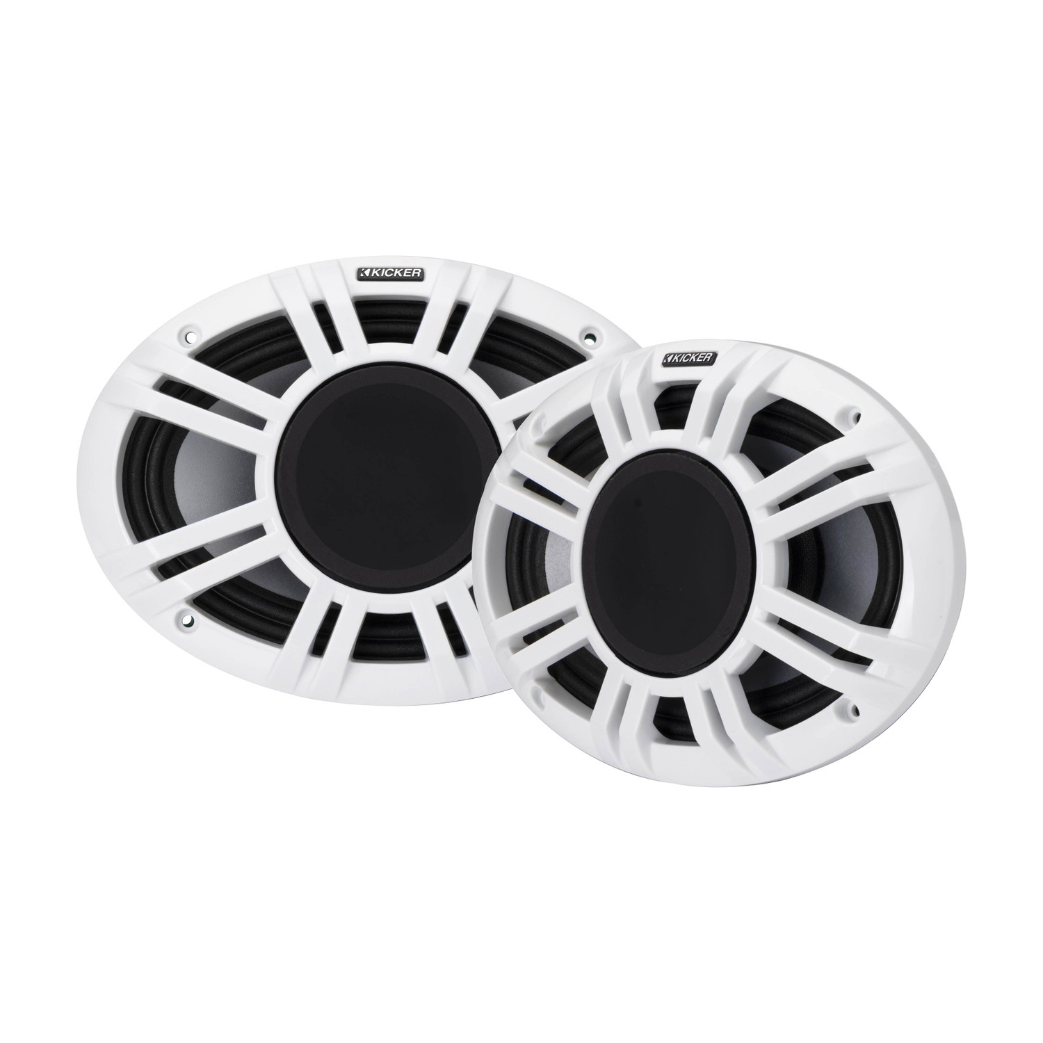 Kicker 48KMXL694 6X9" 150W RMS Marine Coaxial Speakers with Grilles