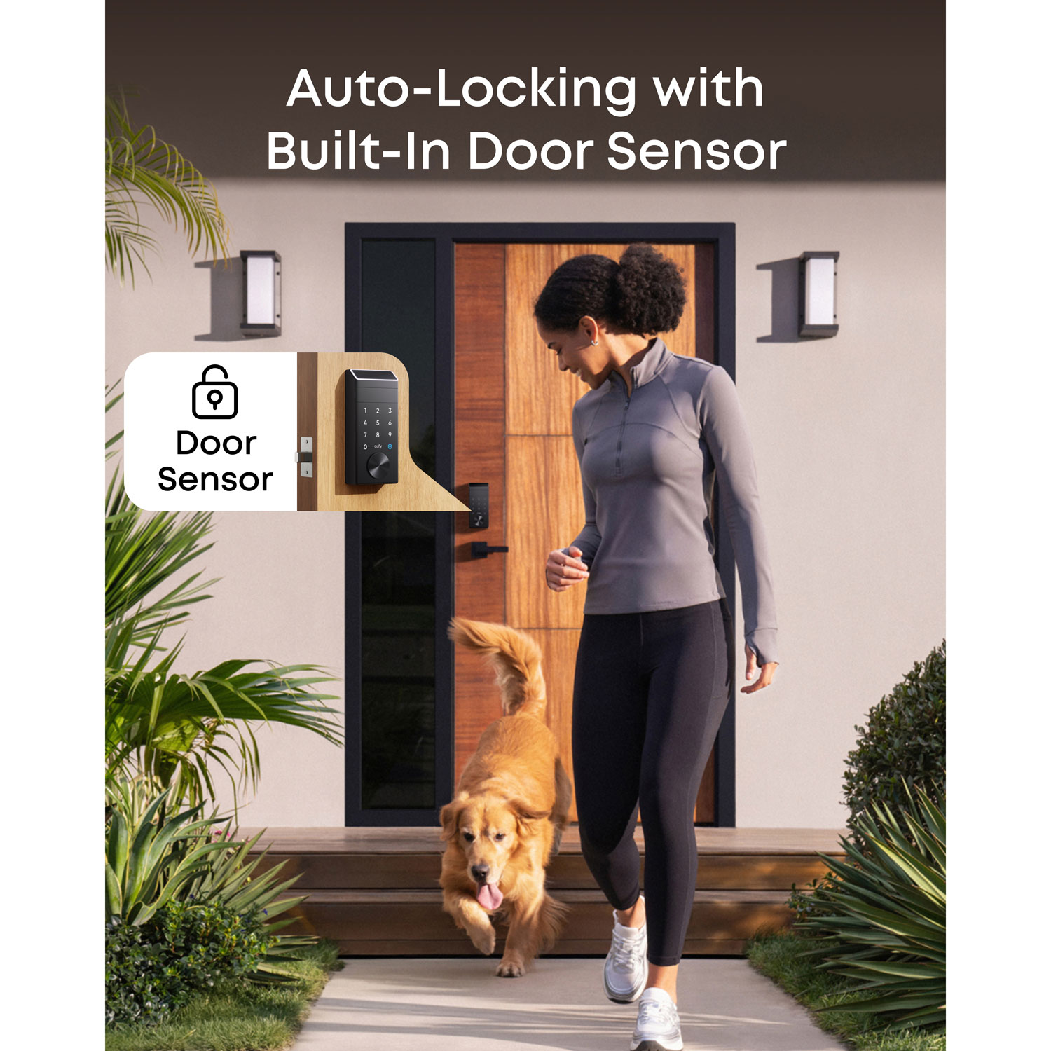 Serrure intelligente Wi-Fi à détection des veines de la paume FamiLock E35 d'eufy avec pavé numérique et clé - Noir