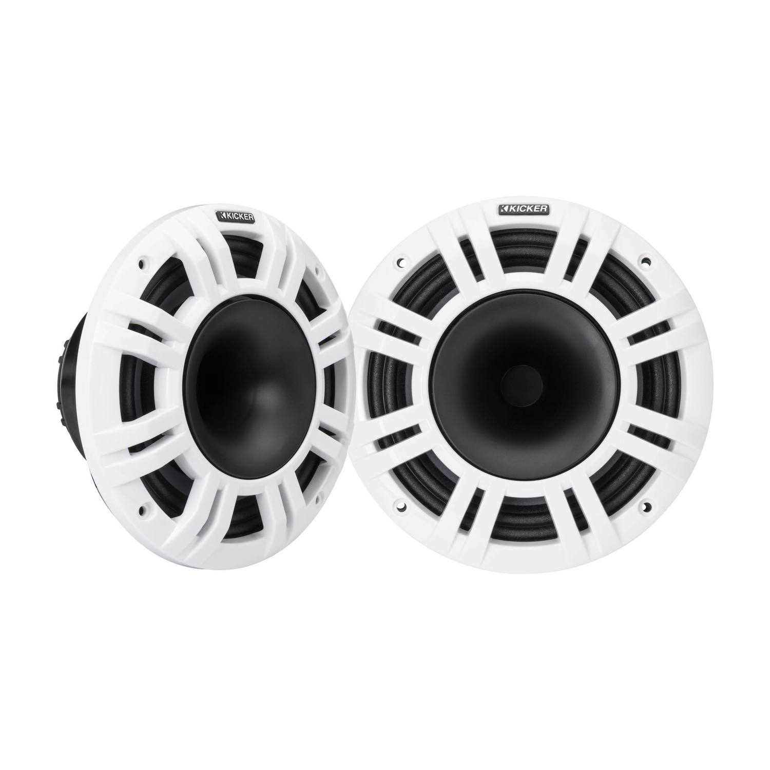 Kicker 48KMXL84 8" 250W RMS Marine Coaxial Speakers with Grilles