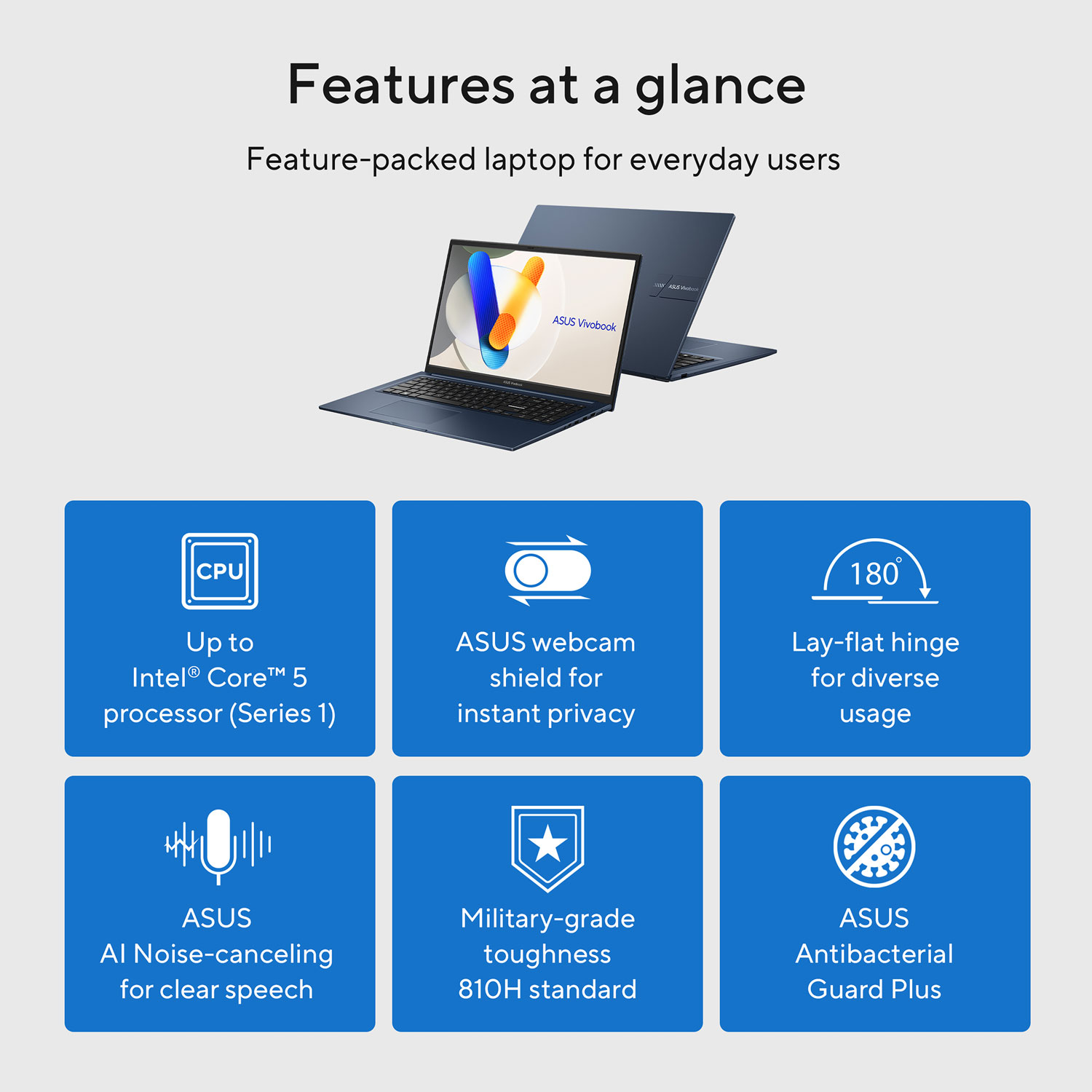 Portable de 17,3 po Vivobook d'ASUS - Bleu calme