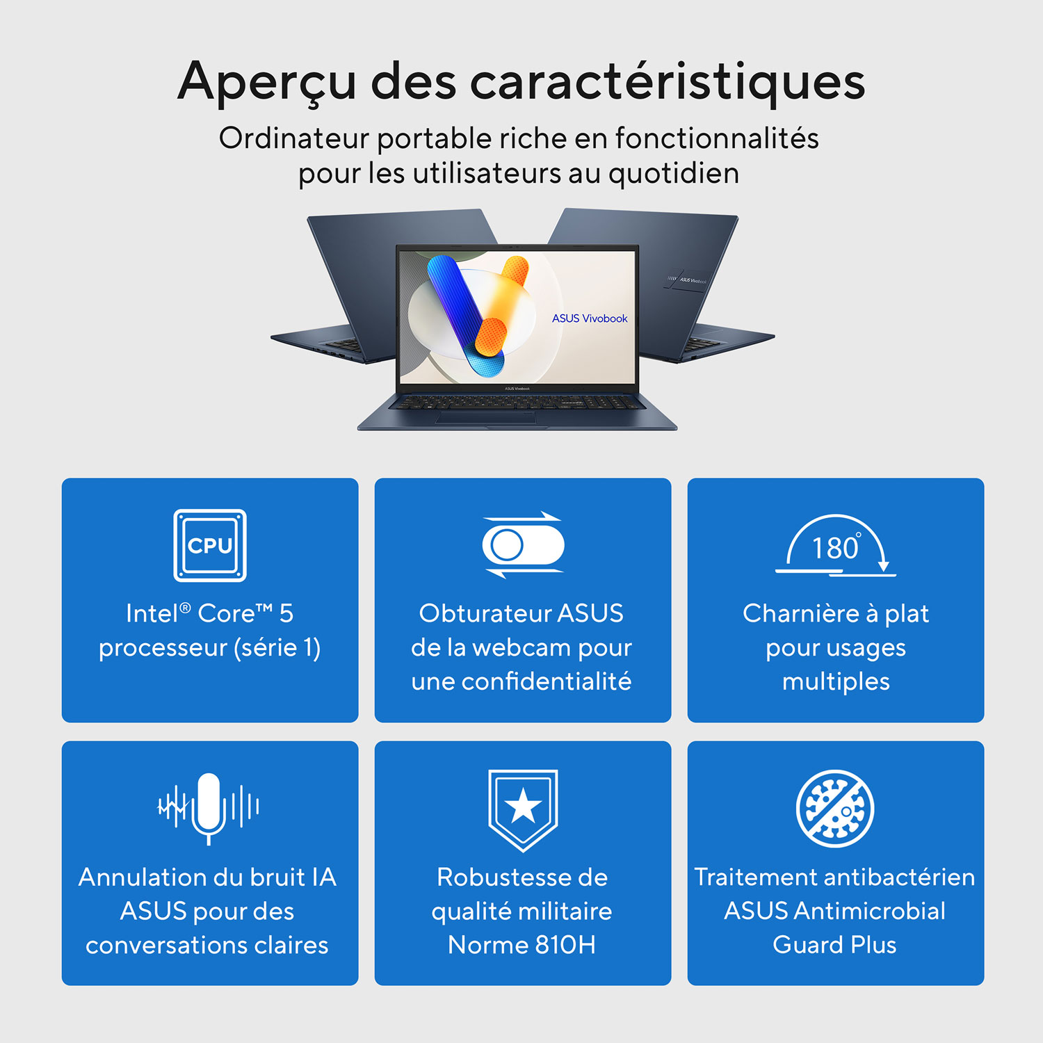 Portable de 17,3 po Vivobook d'ASUS - Bleu calme