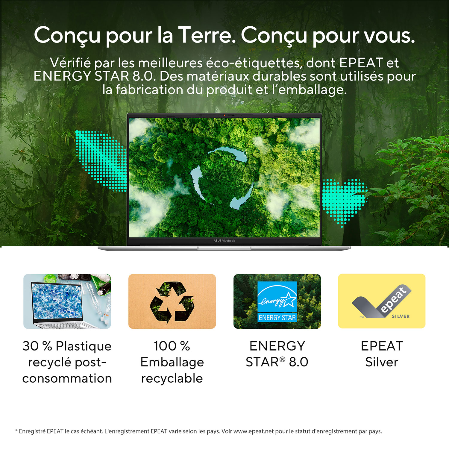 Portable de 17,3 po Vivobook d'ASUS - Bleu calme