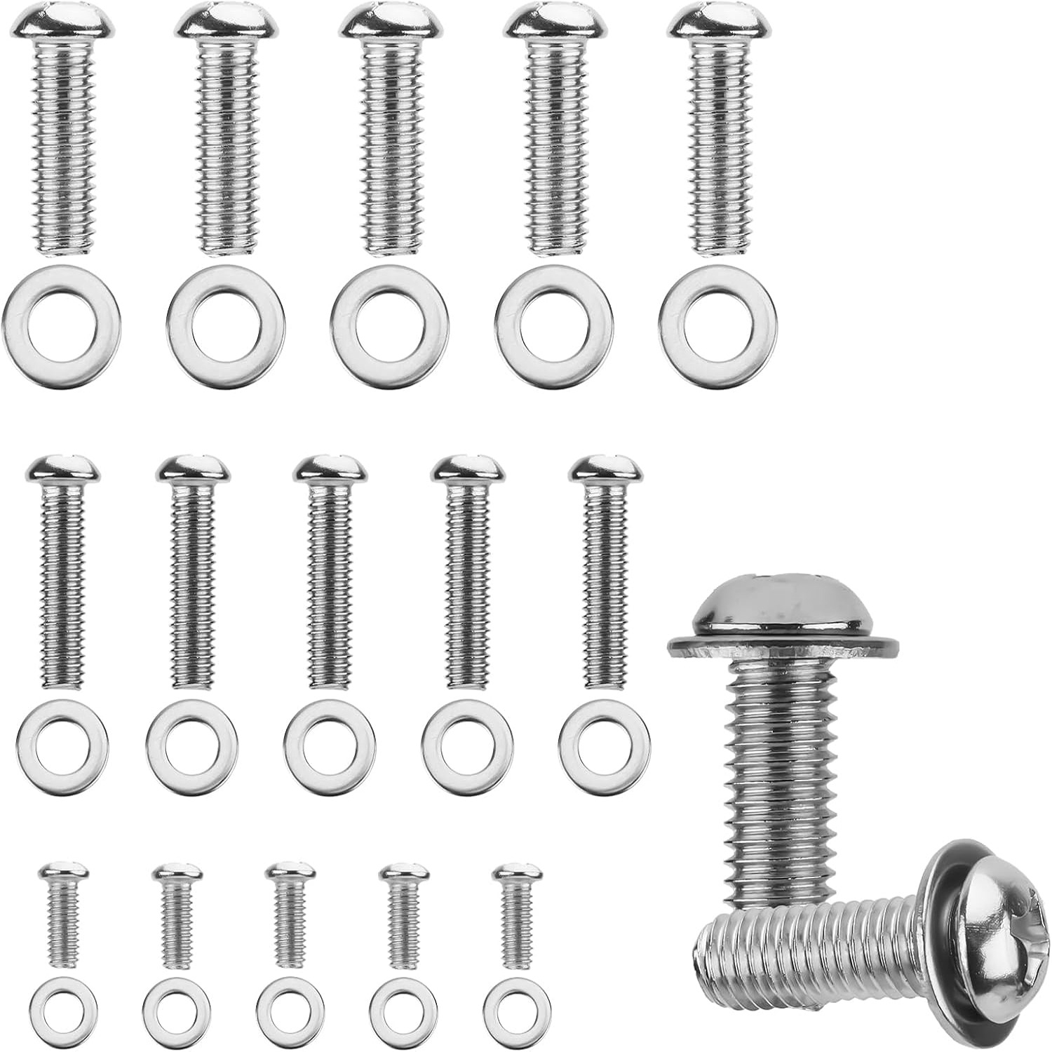 Gosknor 30pcs TV Mounting Screws Kit, Universal TV Mounting Hardware Kit Steel M4 M6 M8 Wall Mount