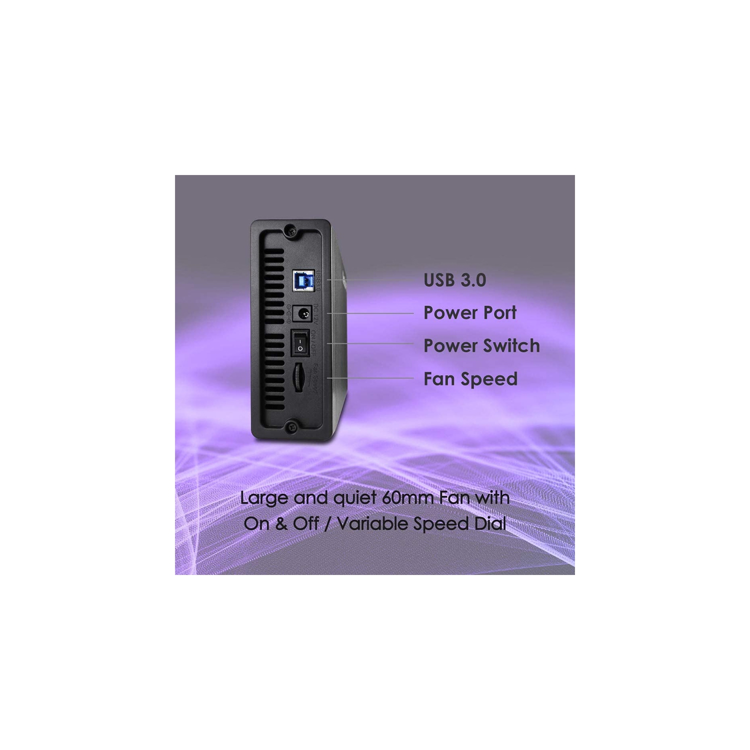 Vantec NexStar HX, NST-387S3-BK 3.5 SATA III Hard Drive Enclosure USB 3.0 with Fan