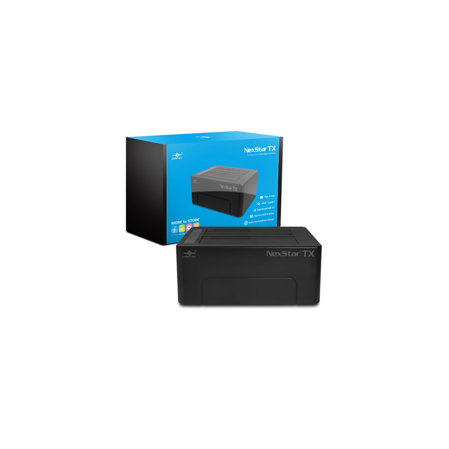 Vantec NST-D428S3-BK Dual Bay 2.5 inch & 3.5 inch USB3.0 hard drive dock Stataion