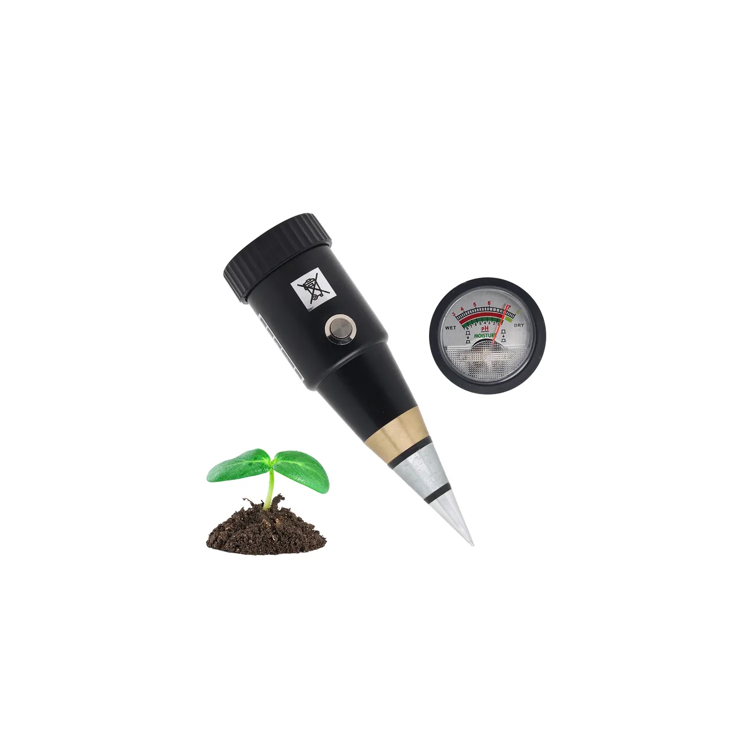 Soil Moisture PH Meter Acidity Humidity Tester Metal Sensor Probe 3~8 ph No Battery Hygrometer for Planting Garden Tool