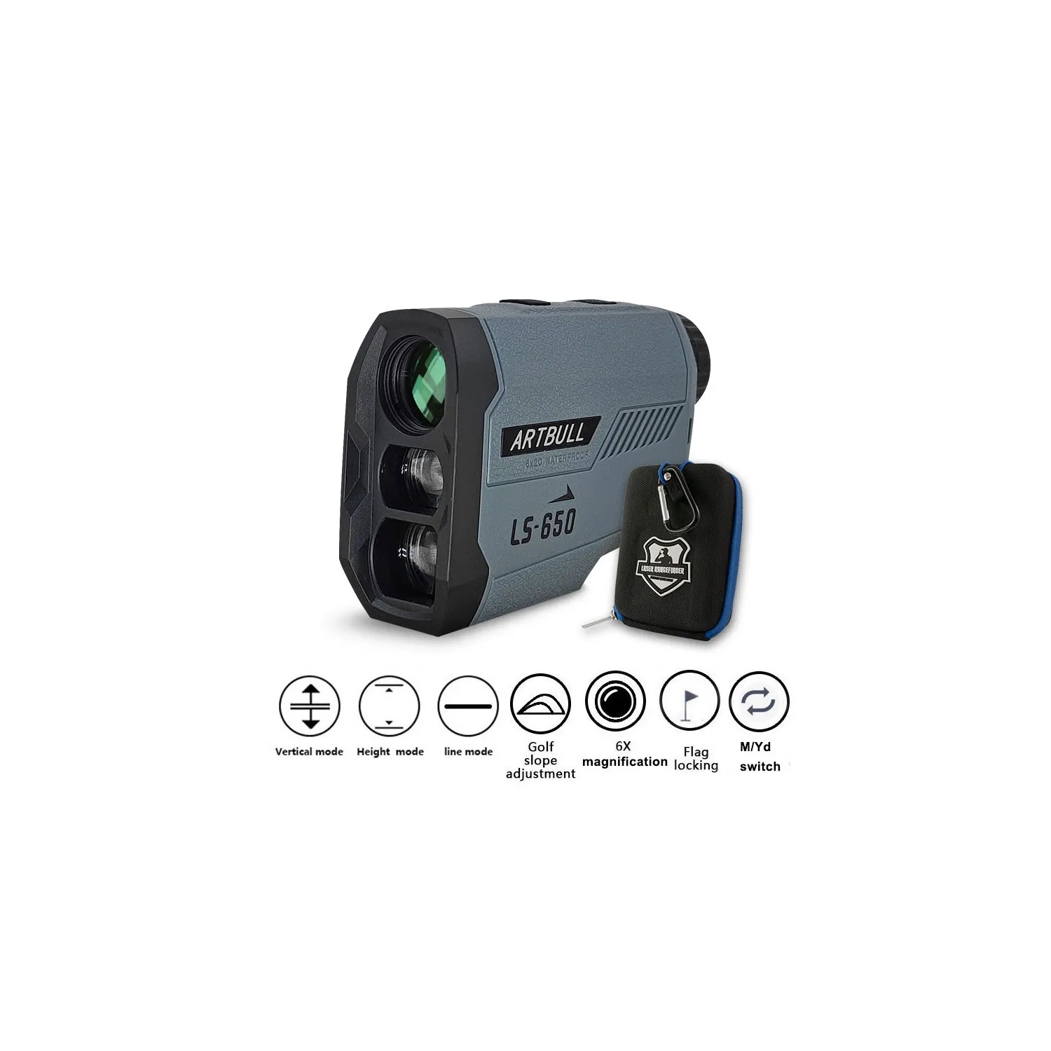Télémètre de golf, 1000&nbsp;M 5 modes ±Précision de 1 vg Grossissement 6x Distance laser pour télémètre monoculaire de chasse