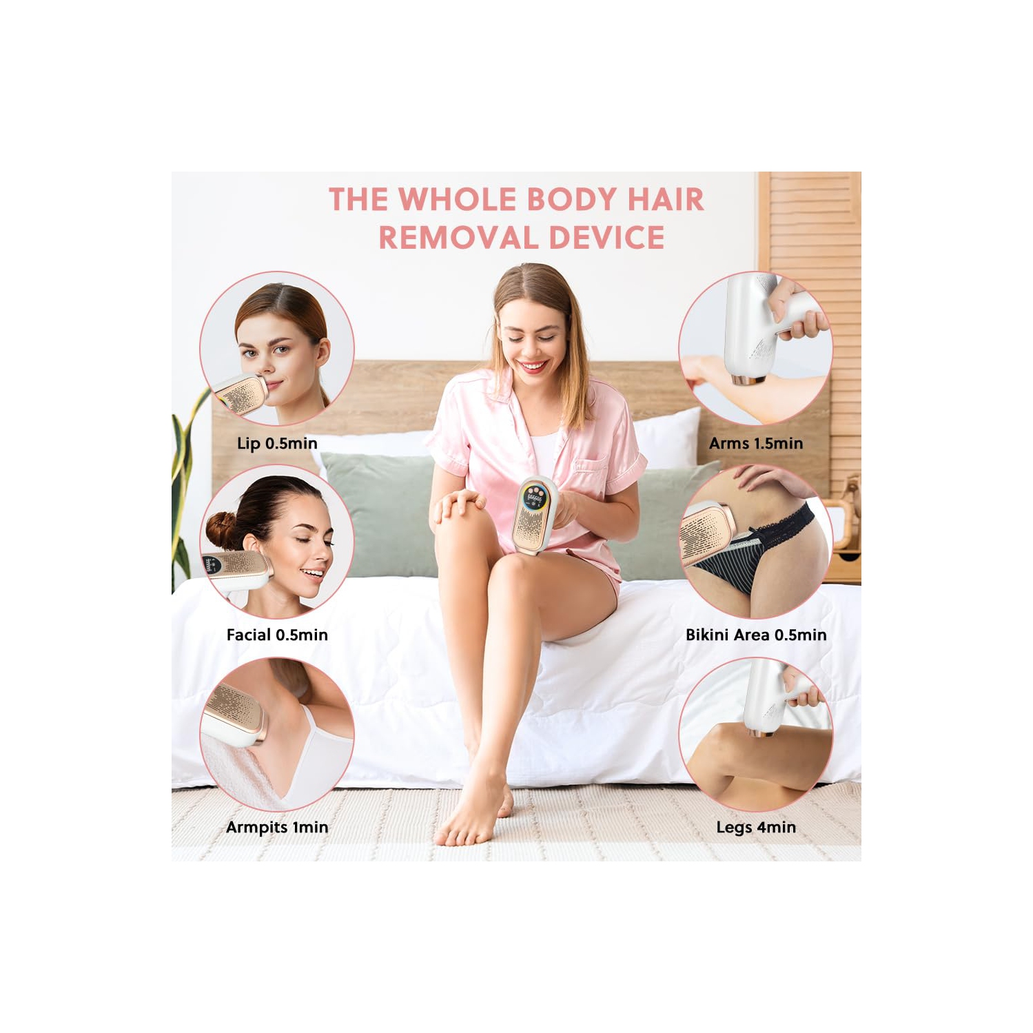 Épilateur laser IPL, épilateur laser 3 en 1 avec mode HR/SC/RA, lumière pulsée Power Epilator avec 9 niveaux, épilation laser pour tout le corps