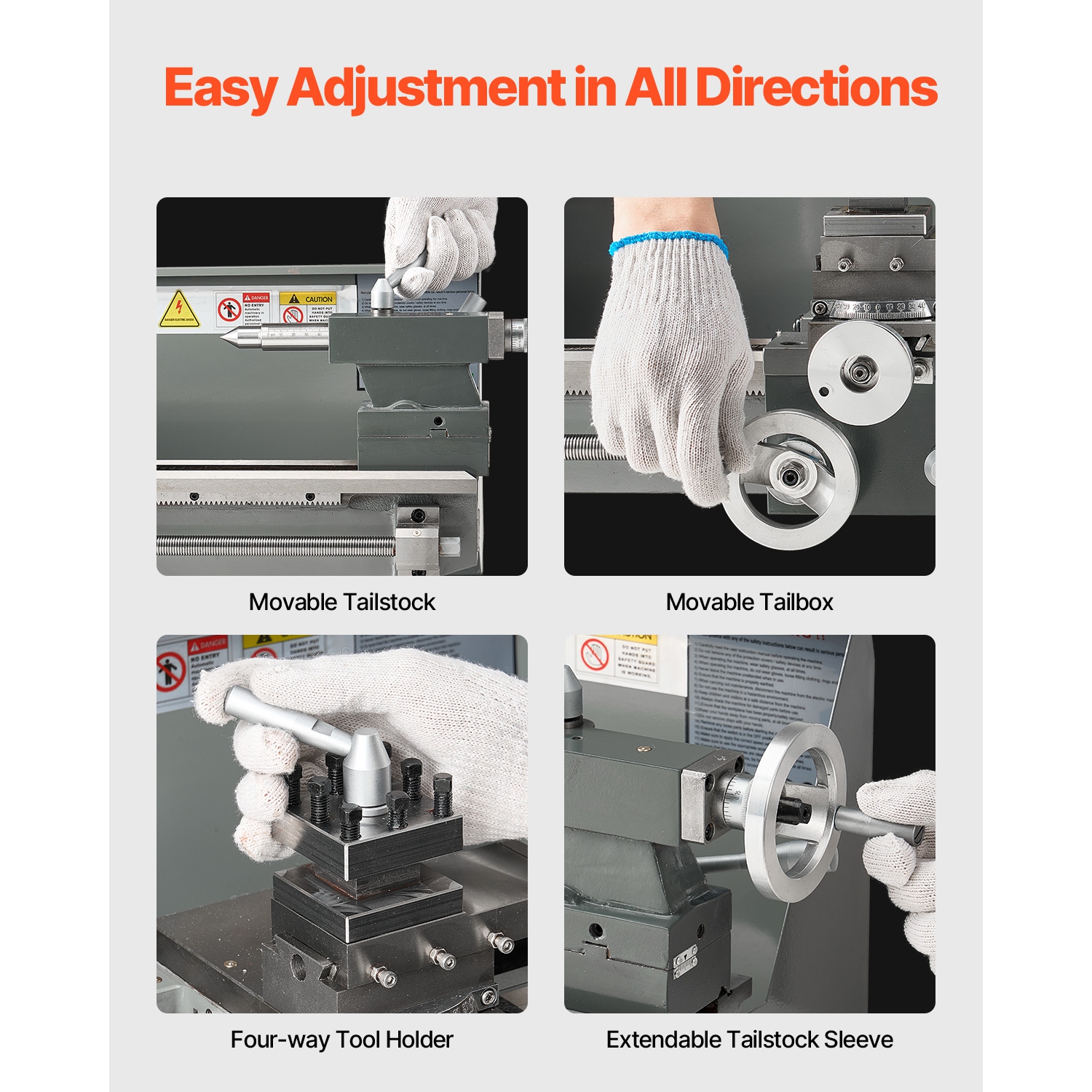 VEVOR 8x16 in Metal Lathe, 550W Benchtop Machine, 0-2500 RPM Variable Speed, with 0.0003in Spindle Accuracy, for Processing Precision Parts