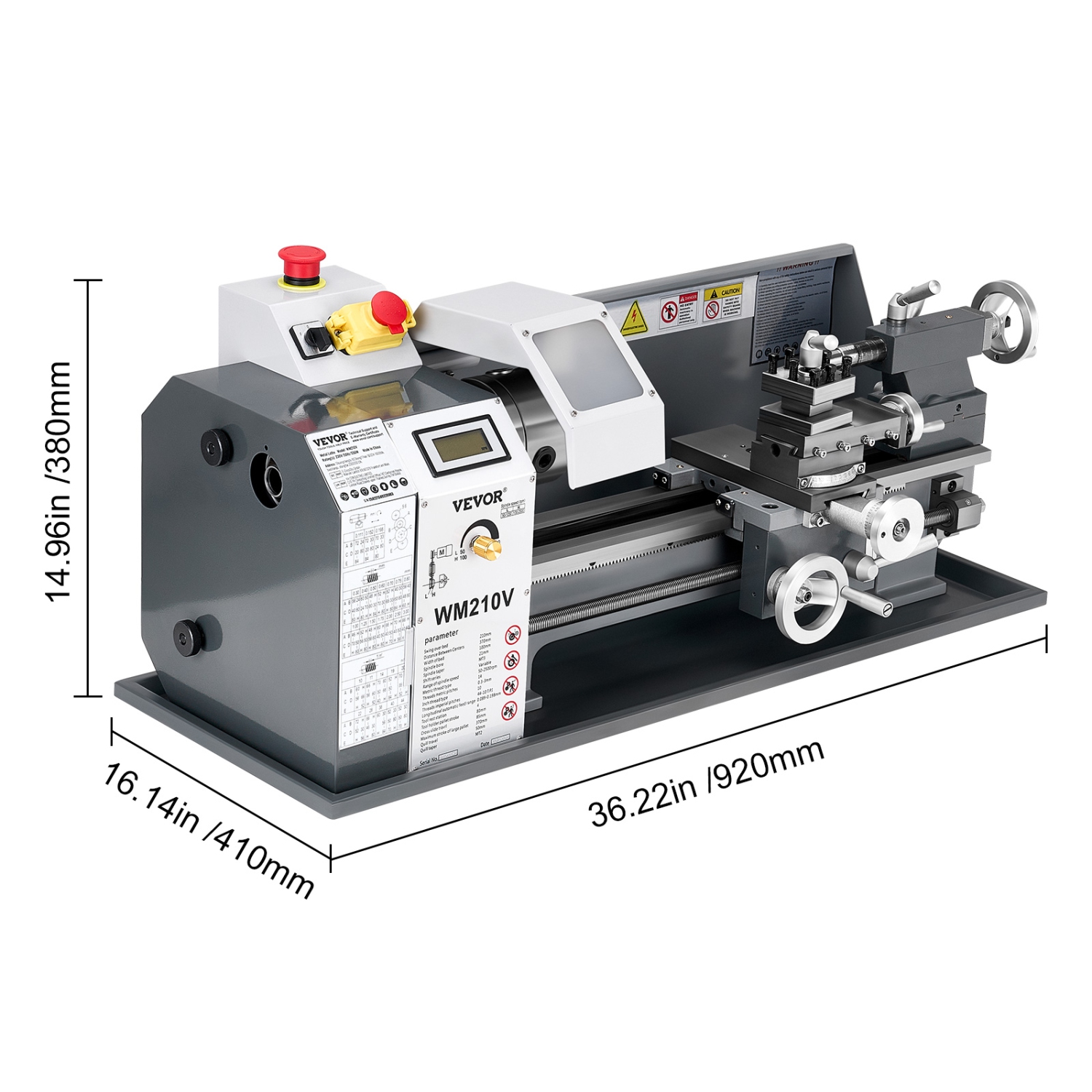 VEVOR 8x16 in Metal Lathe, 550W Benchtop Machine, 0-2500 RPM Variable Speed, with 0.0003in Spindle Accuracy, for Processing Precision Parts