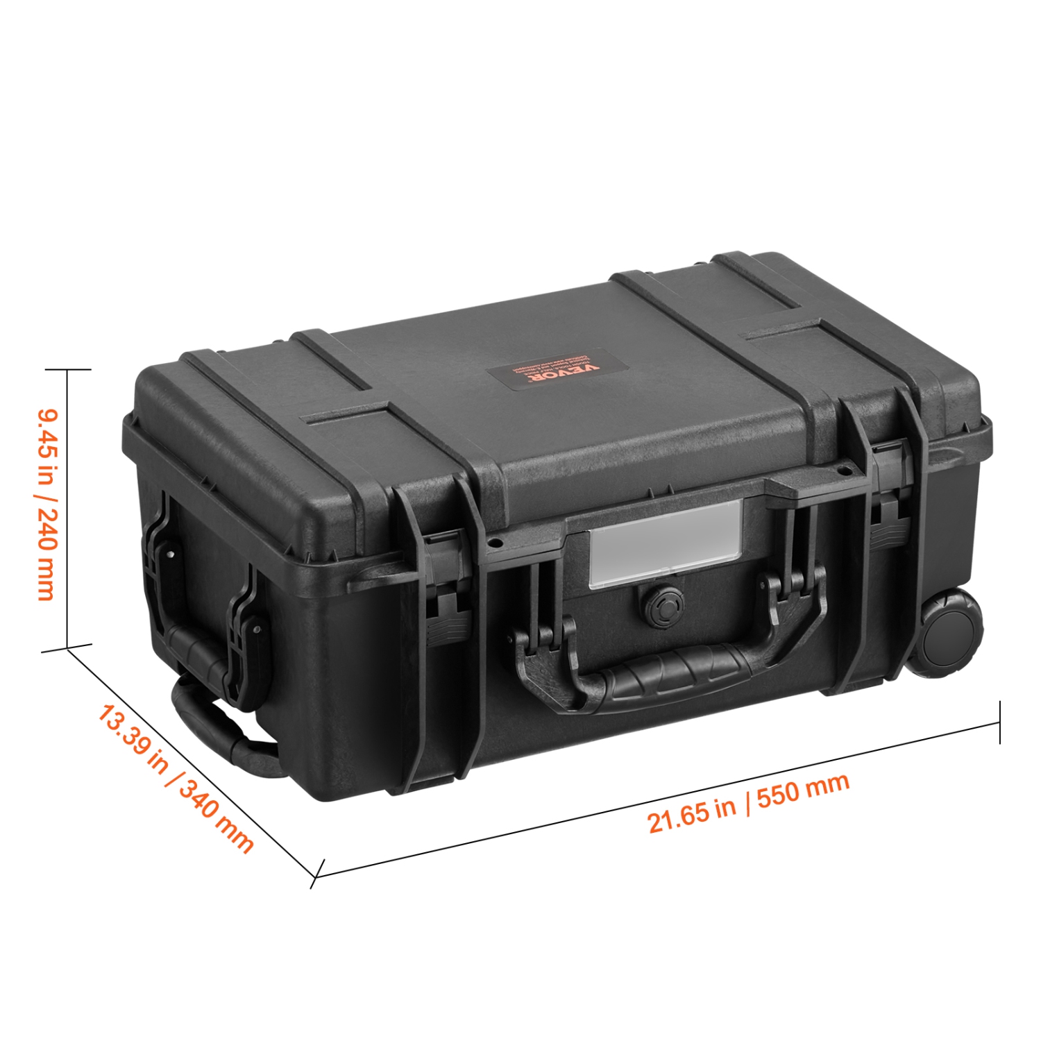 VEVOR 64x51x25 Weatherproof Hard Case, Heavy Duty Dry Box Case with Pre-cut Foam, Wheels & Retractable Pull Handles for Hunt, Military, Tactical,