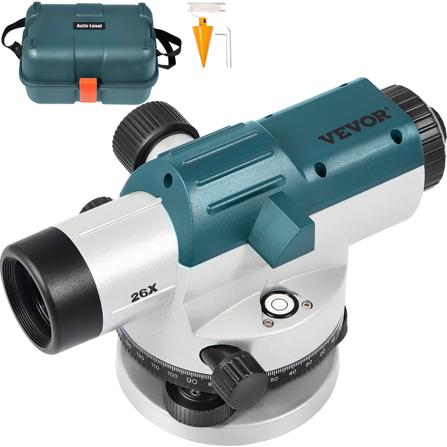 VEVOR 26X Automatic Optical Level, Optical Auto Level Kit, High Precision Height/Distance/Angle Level Measure, with Magnetic Dampened Compensator,