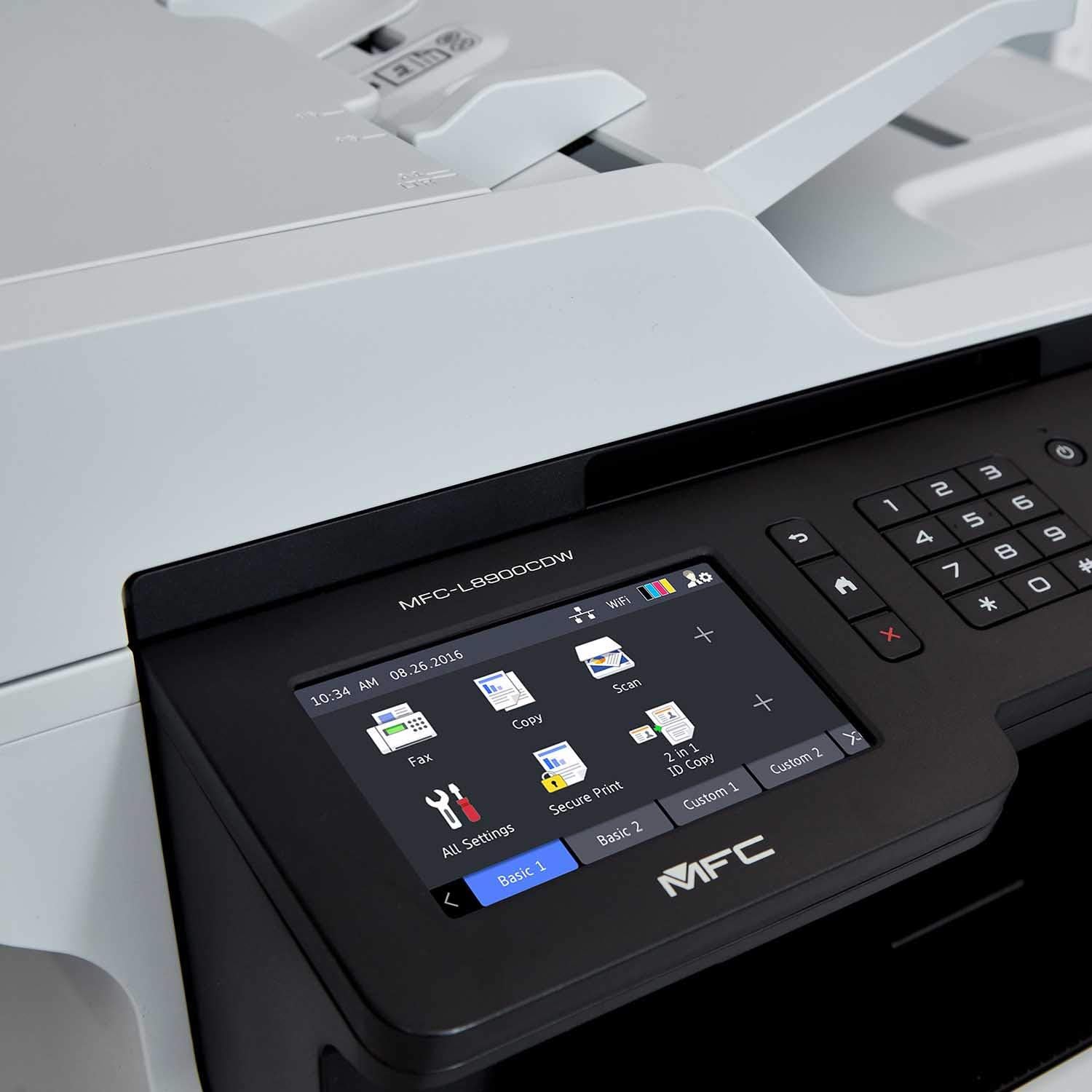 Brother MFC-L8900CDW, Business Color Laser All-in-One Printer, Print Copy Scan Fax, Wireless, Duplex Printing, 250-Sheet Capacity, 3.7" Color