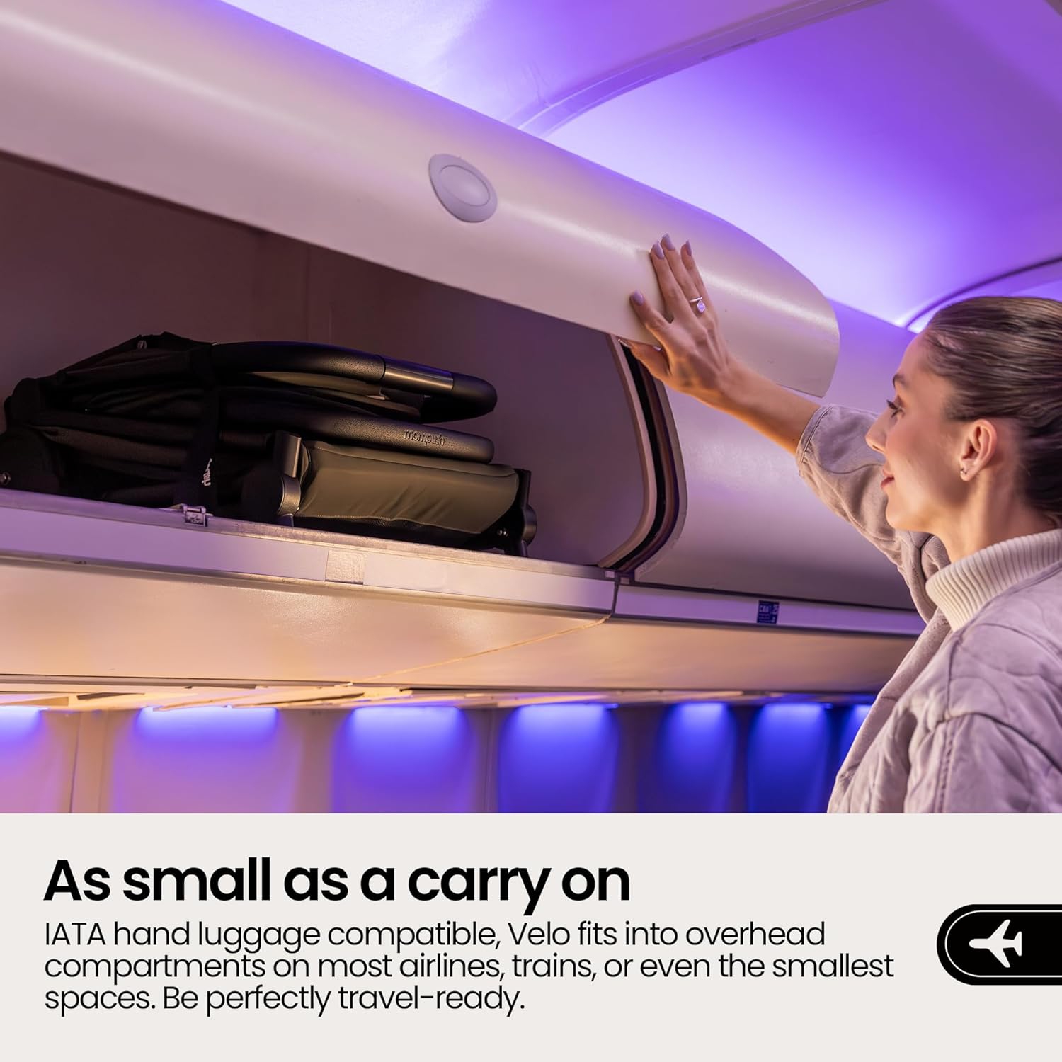 Mompush Velo Lightweight Travel Stroller – One-Hand Fold, Ultra-Compact & Airplane Friendly