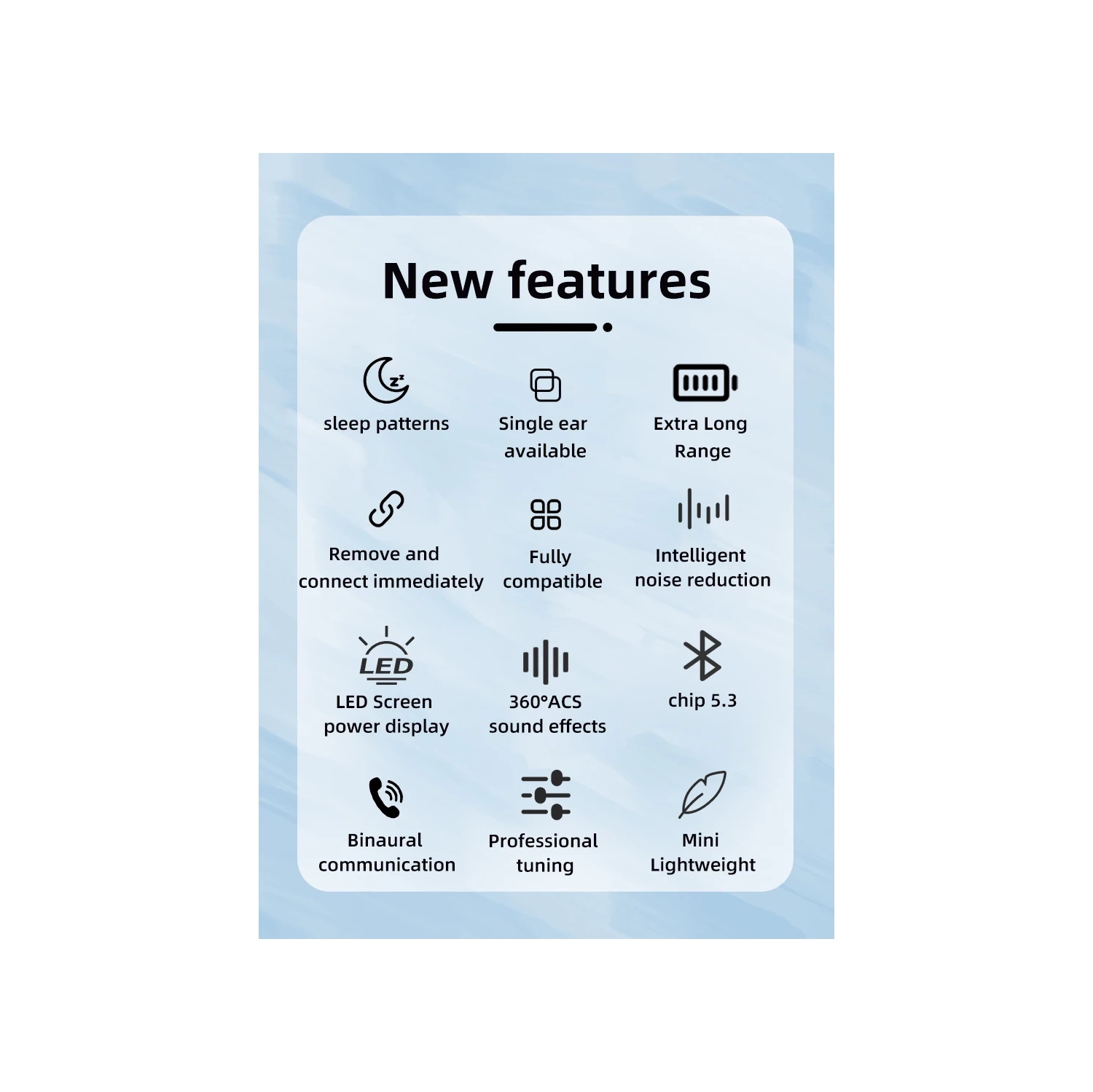 Mini Écouteurs Bluetooth sans fil Sleep Sports Game Invisible HIFI Écouteurs pour Apple Huawei Android - Blanc