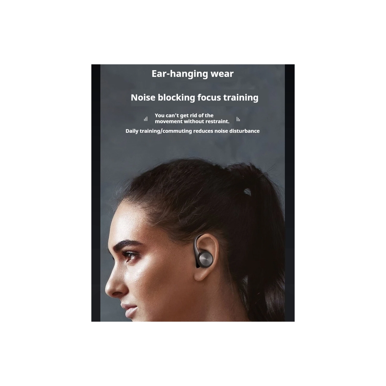 Écouteurs Bluetooth à suppression du bruit Crochet auriculaire sans fil 5,0 Bluetooth Écouteurs LED écran numérique sport - Rose