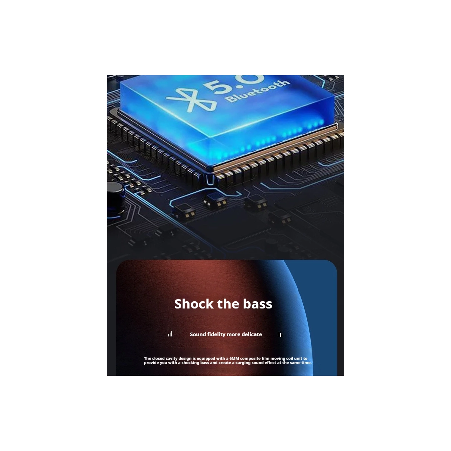 Écouteurs Bluetooth à suppression du bruit Crochet auriculaire sans fil 5,0 Bluetooth Écouteurs sport à écran numérique LED - Blanc