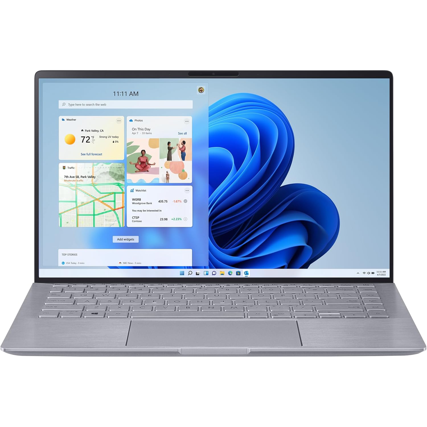 Refurbished (Excellent) - ASUS Zenbook 14" Full HD Laptop, AMD Ryzen 5-4500U, NVIDIA GeForce MX350, 512GB PCIe SSD, 8GB RAM, Backlit Keyboard, Wi-Fi 6, Win 11 Home, Light Gray