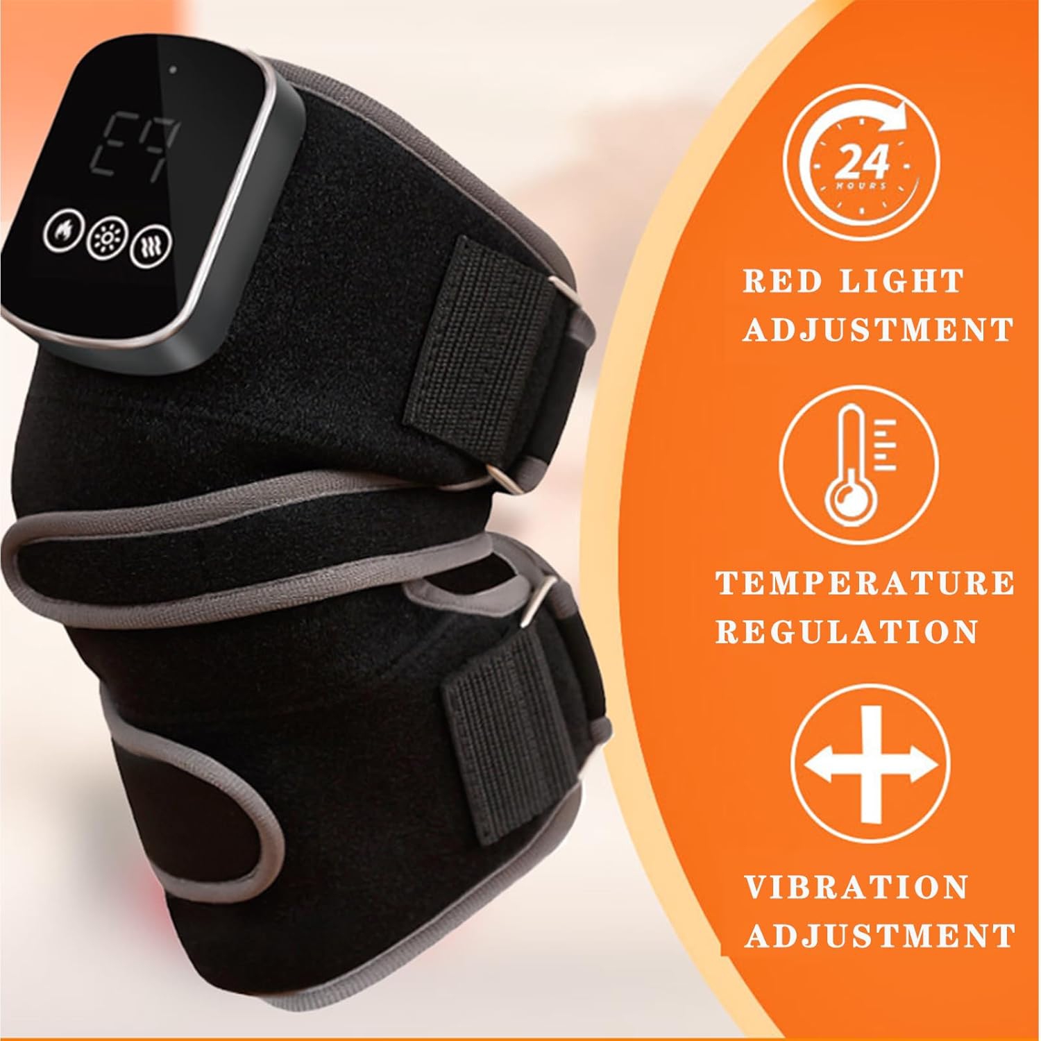 Infrared Red Light Therapy Brace for Knee Pain Relief,Knee Massager with Heat,Cordless Rechargeable Infrared Light Therapy Heated Knee Wrap