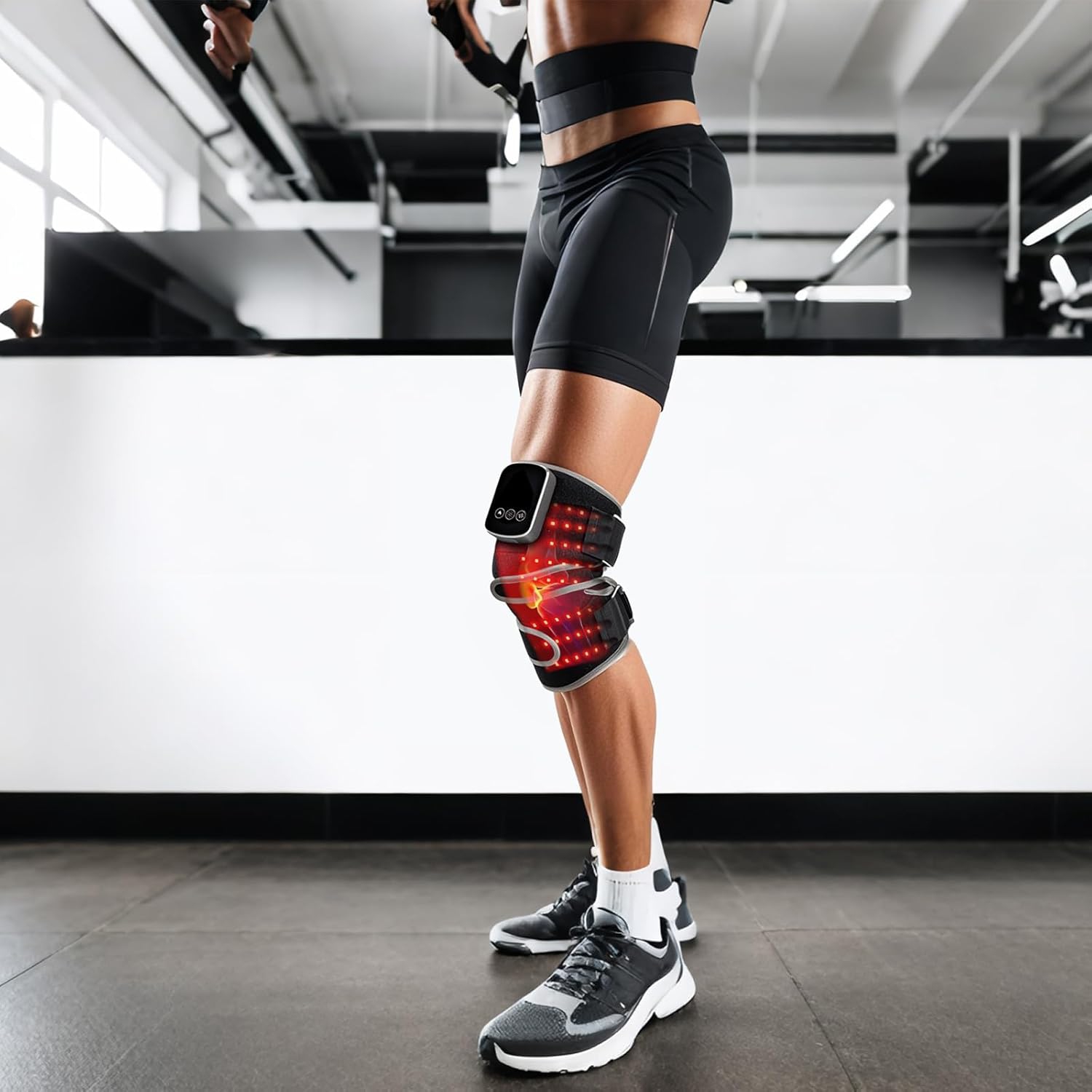 Infrared Red Light Therapy Brace for Knee Pain Relief,Knee Massager with Heat,Cordless Rechargeable Infrared Light Therapy Heated Knee Wrap